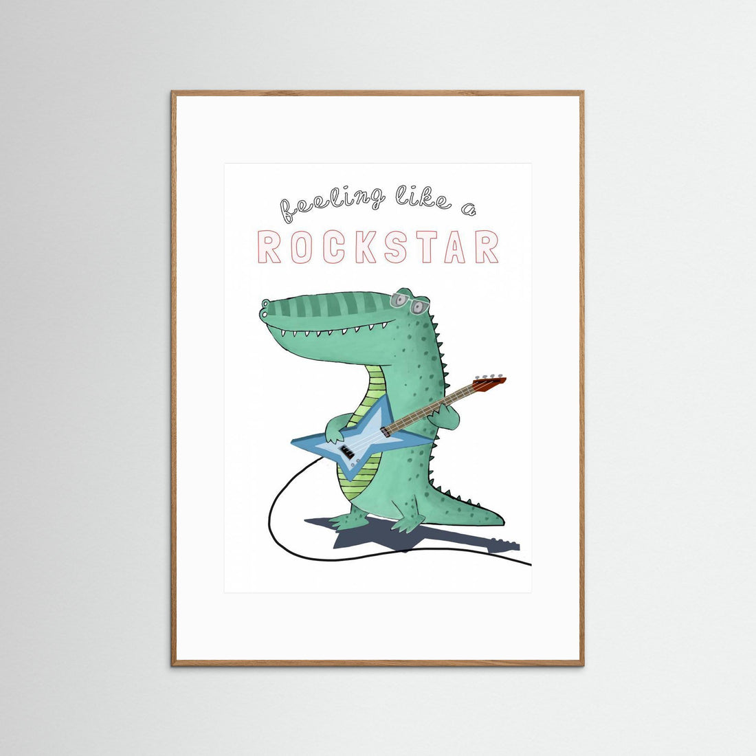 Feeling Like A Rockstar! Funny Crocodile Playing the Guitar by Carla Daly
