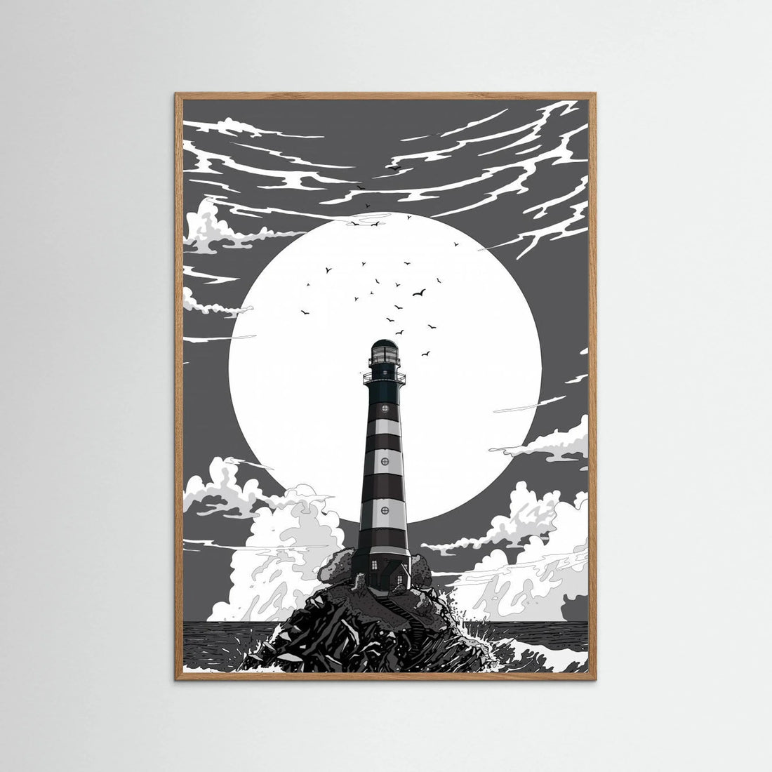 Lighthouse Black and White by Nicholas - Fine Art Paper Print - dreamtprint.art - 14 x 21 cm / 5 x 8″ (A5)