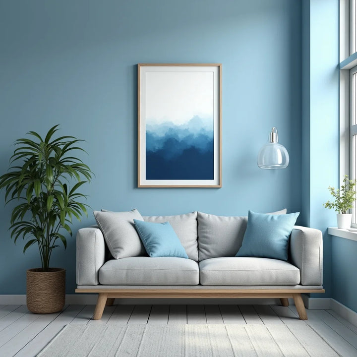 Blaue Wandkunst-Ideen für ruhige und farbenfrohe Wohnräume zu Hause