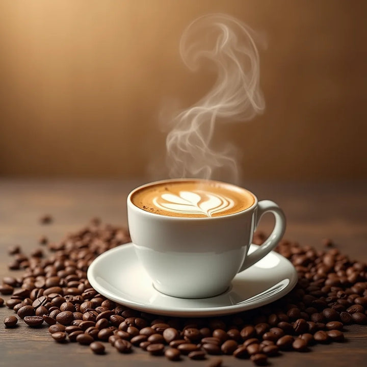 Kunst mit Kaffee inspiriert, die Wärme, Struktur und Stil bringt