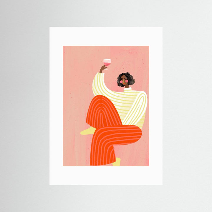 The Woman with the glass of wine by Bea Müller