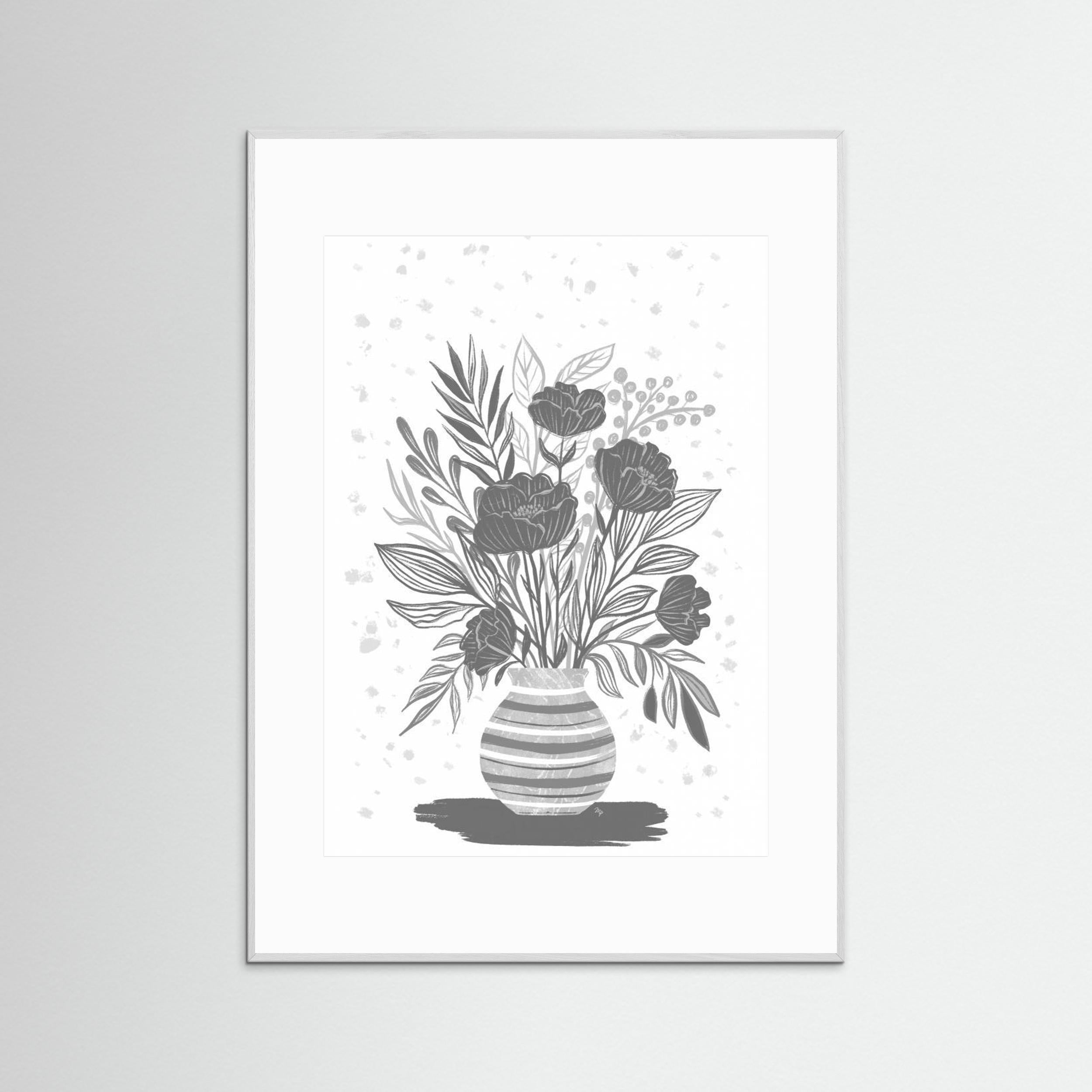 Grey Flowers by Martina