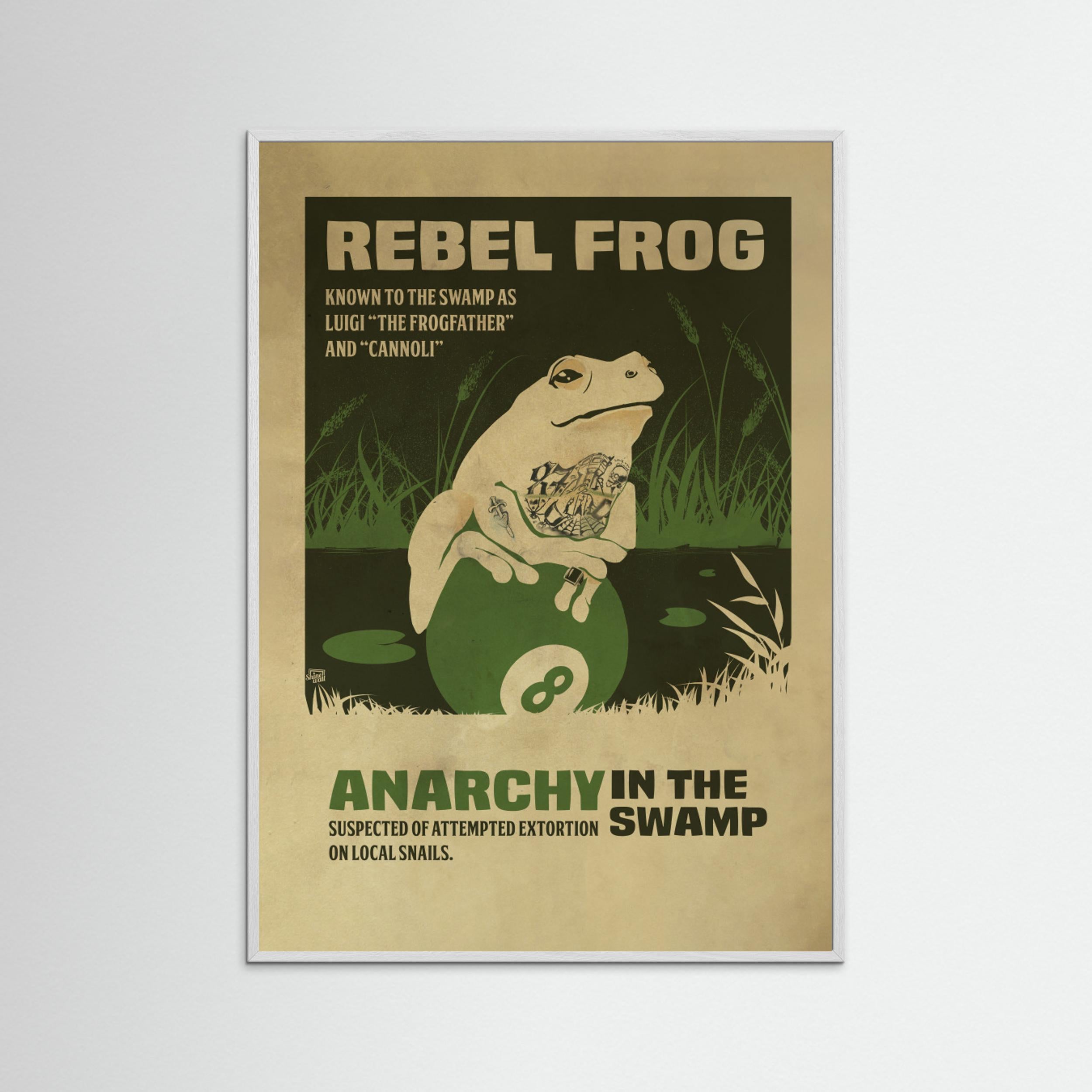 prisoner frog funny poster by Dion Gem