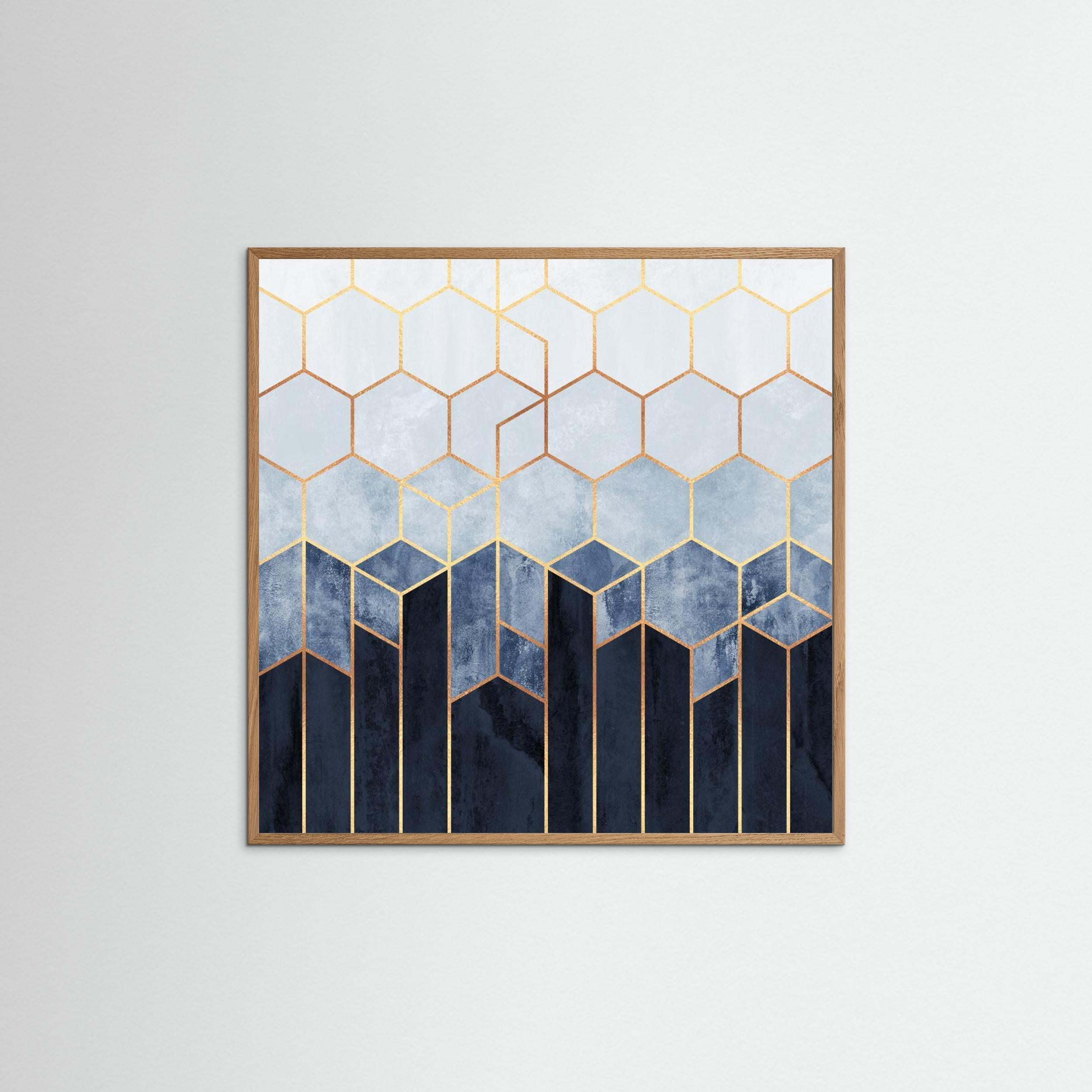 Soft Blue Hexagons by Elisabeth Fredriksson