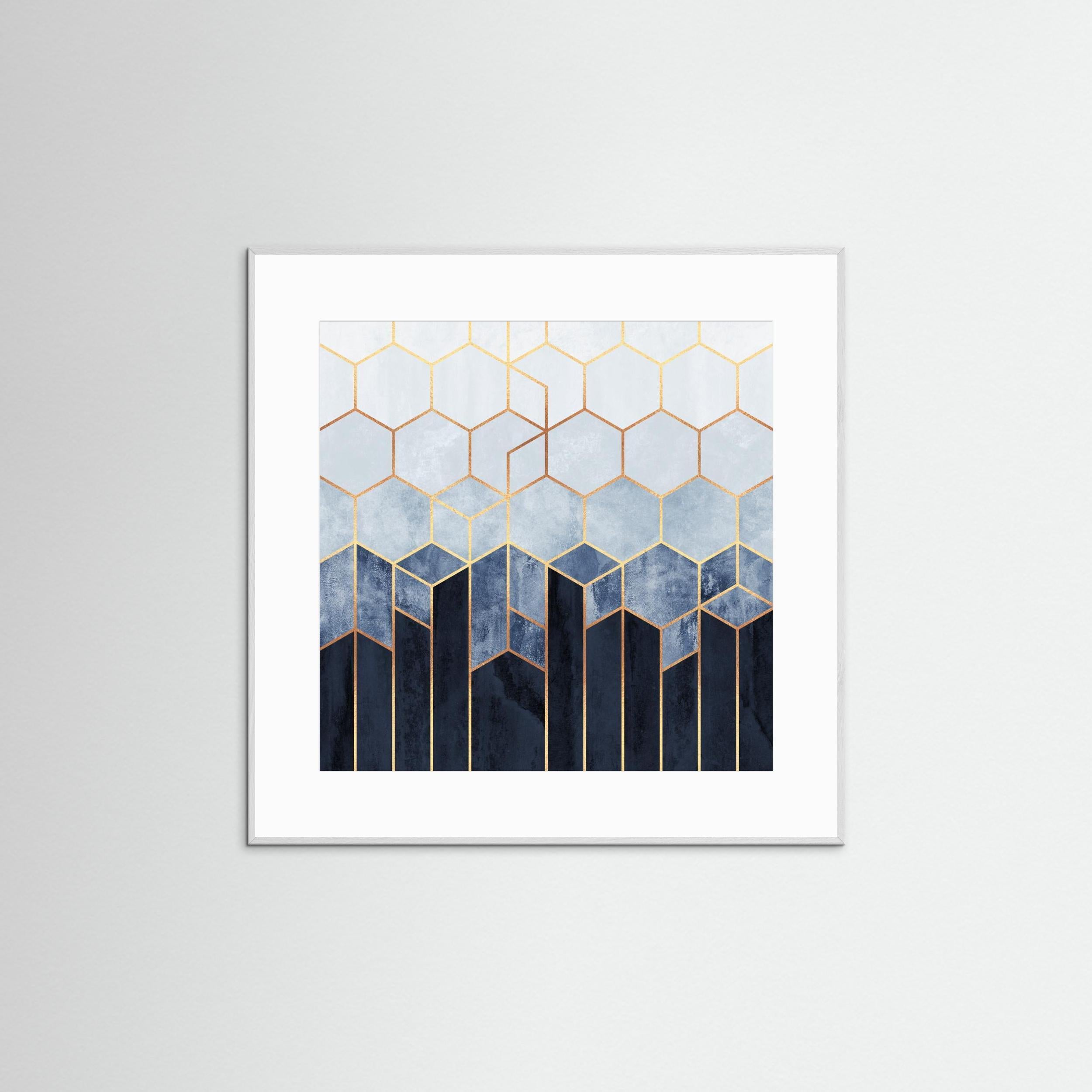 Soft Blue Hexagons by Elisabeth Fredriksson