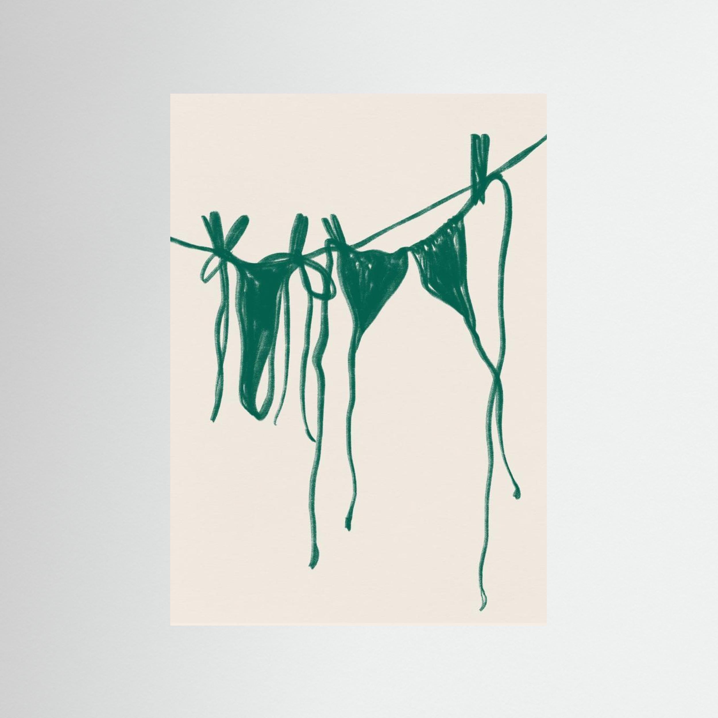 Bikini hanging on line by Tara Royle