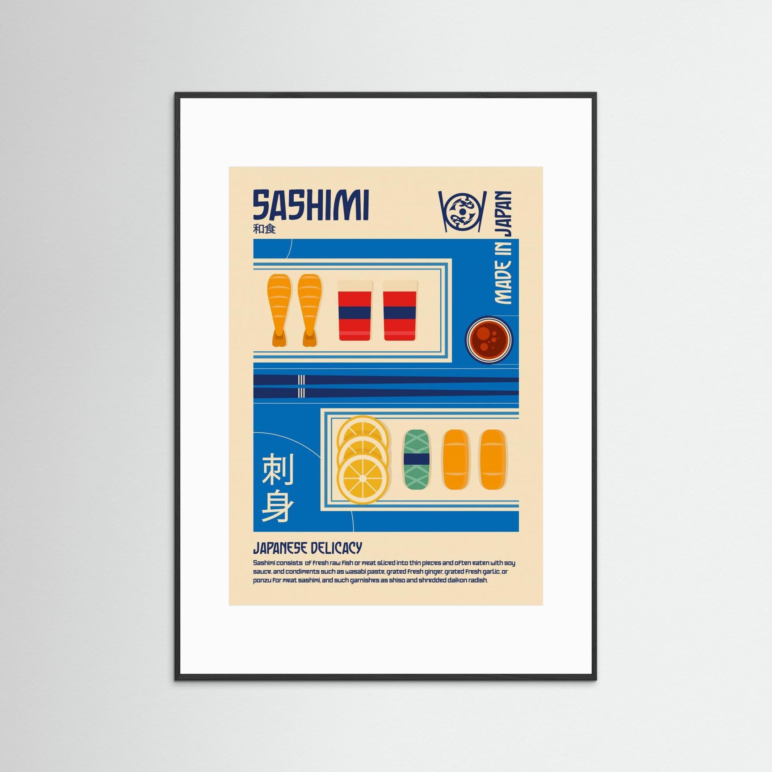 Sashimi Japanese Food Print by Retrodrome