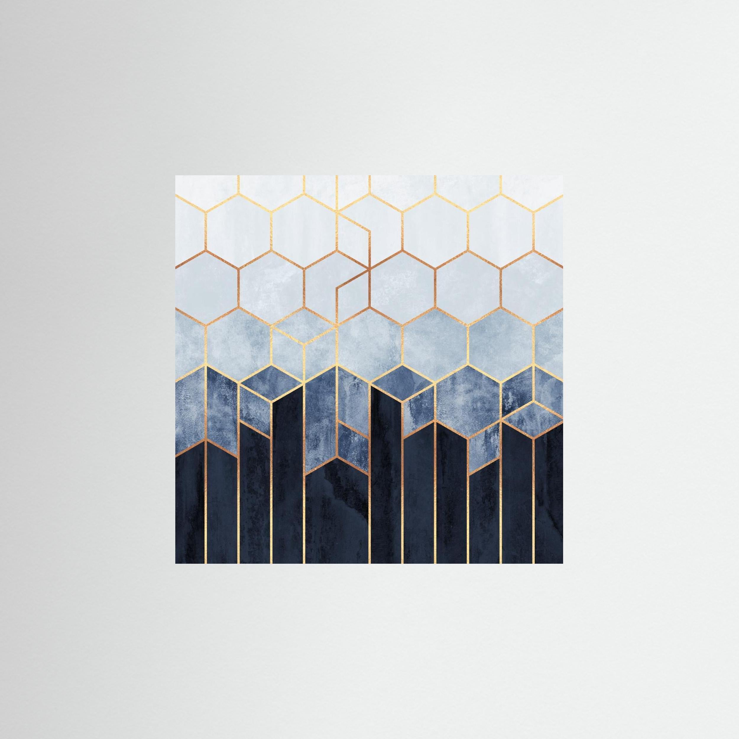 Soft Blue Hexagons by Elisabeth Fredriksson