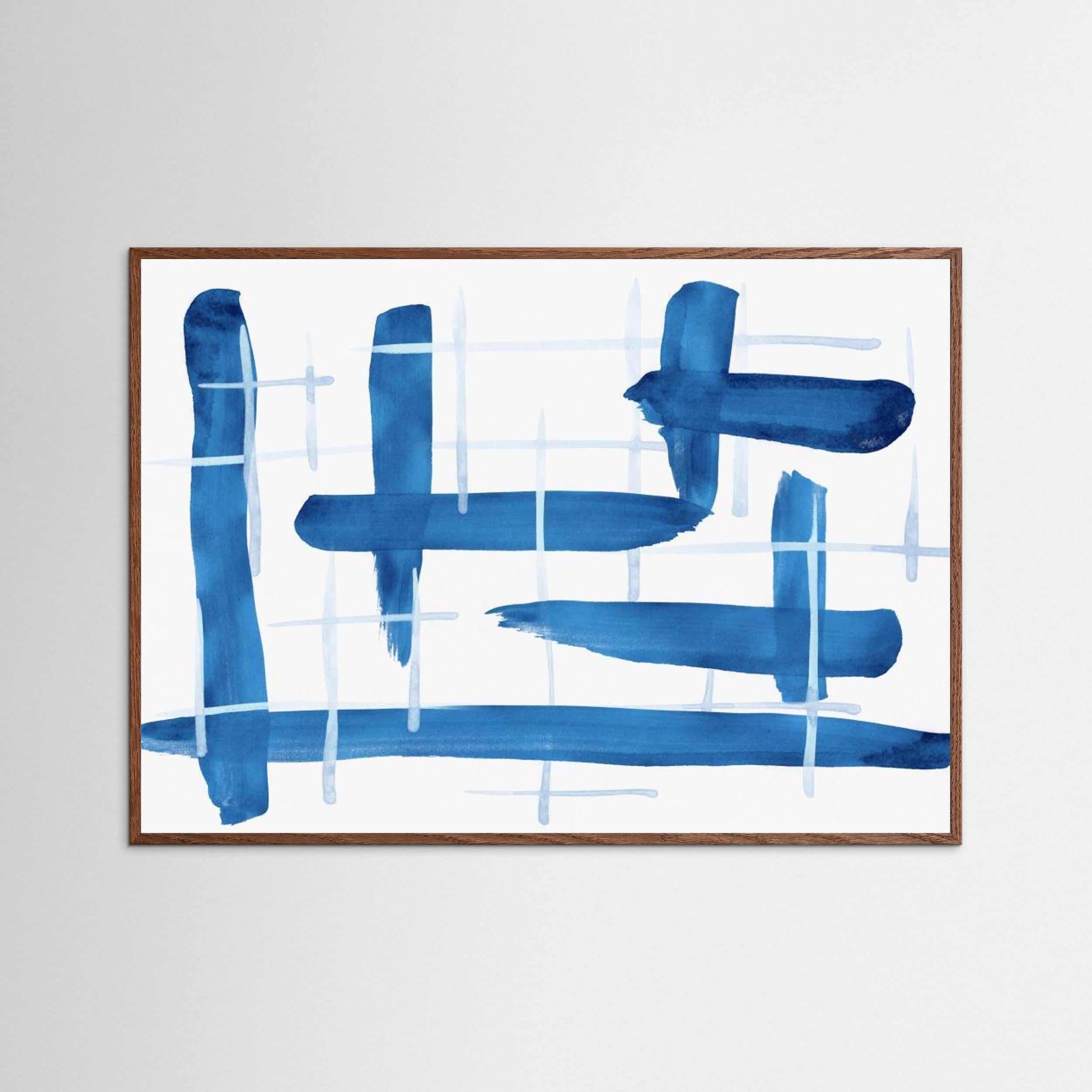 Abstract Lines Blue and White 04 by Amini54