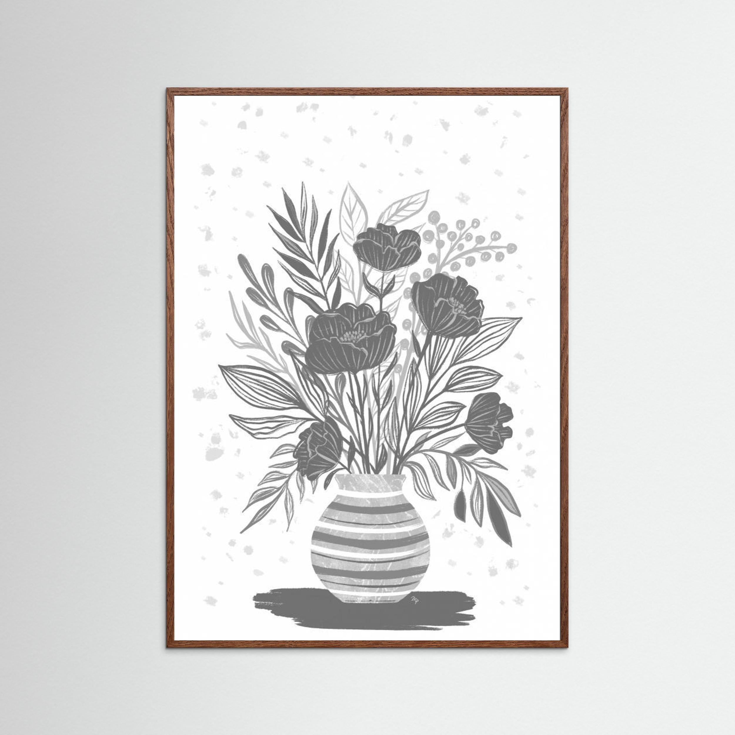 Grey Flowers by Martina