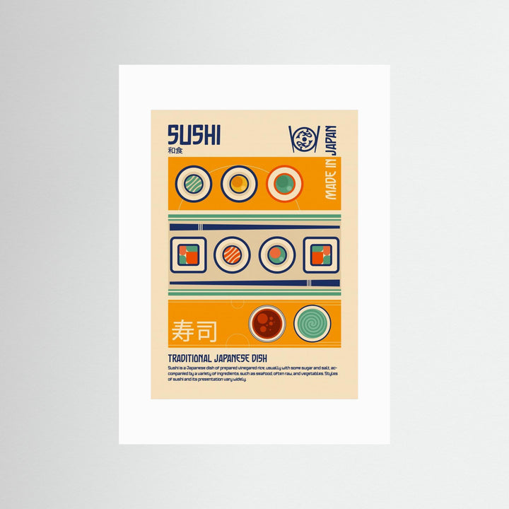 Sushi Japanese Food Print by Retrodrome