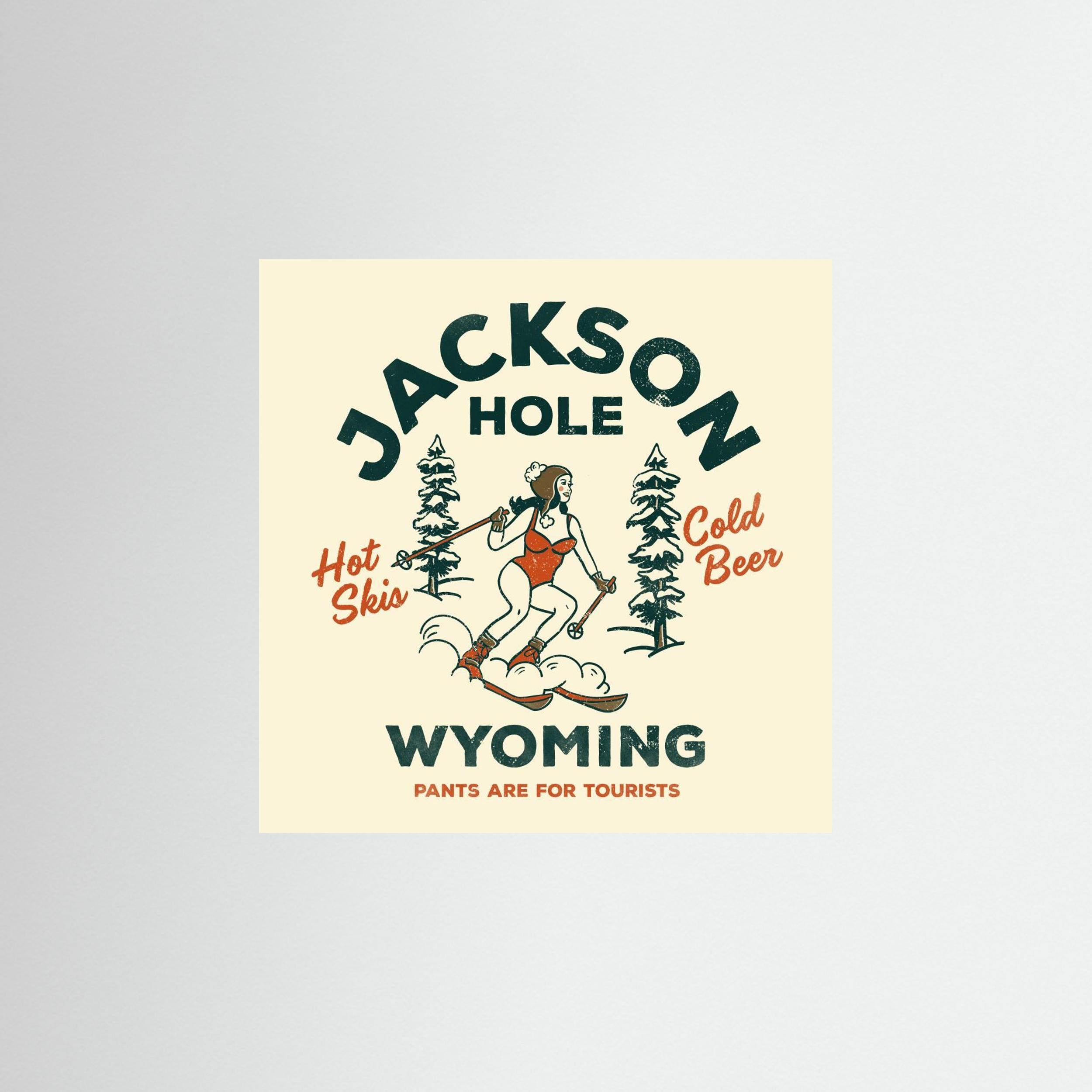 Jackson Hole Wyoming Funny Ski Girl by The Whiskey Ginger