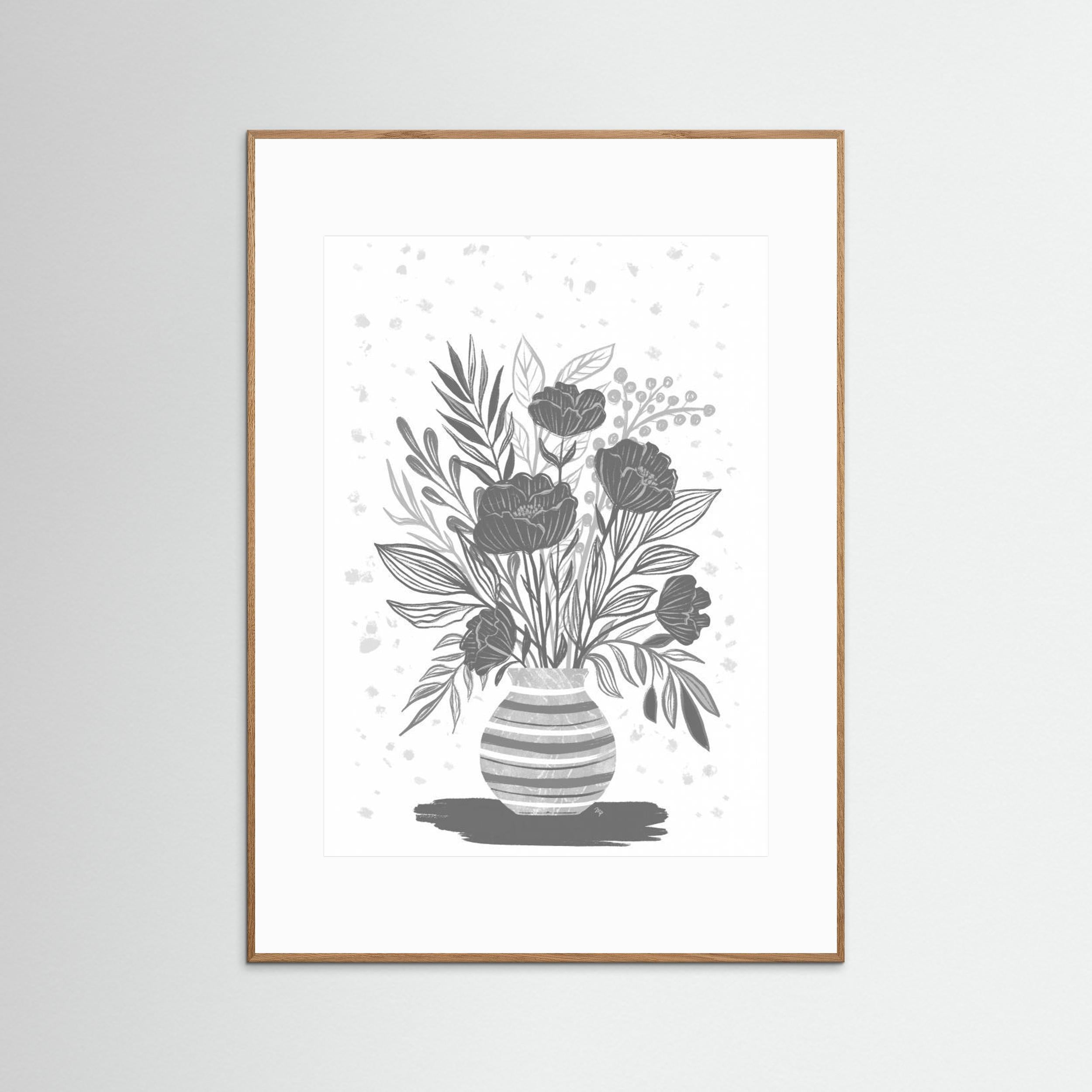 Grey Flowers by Martina