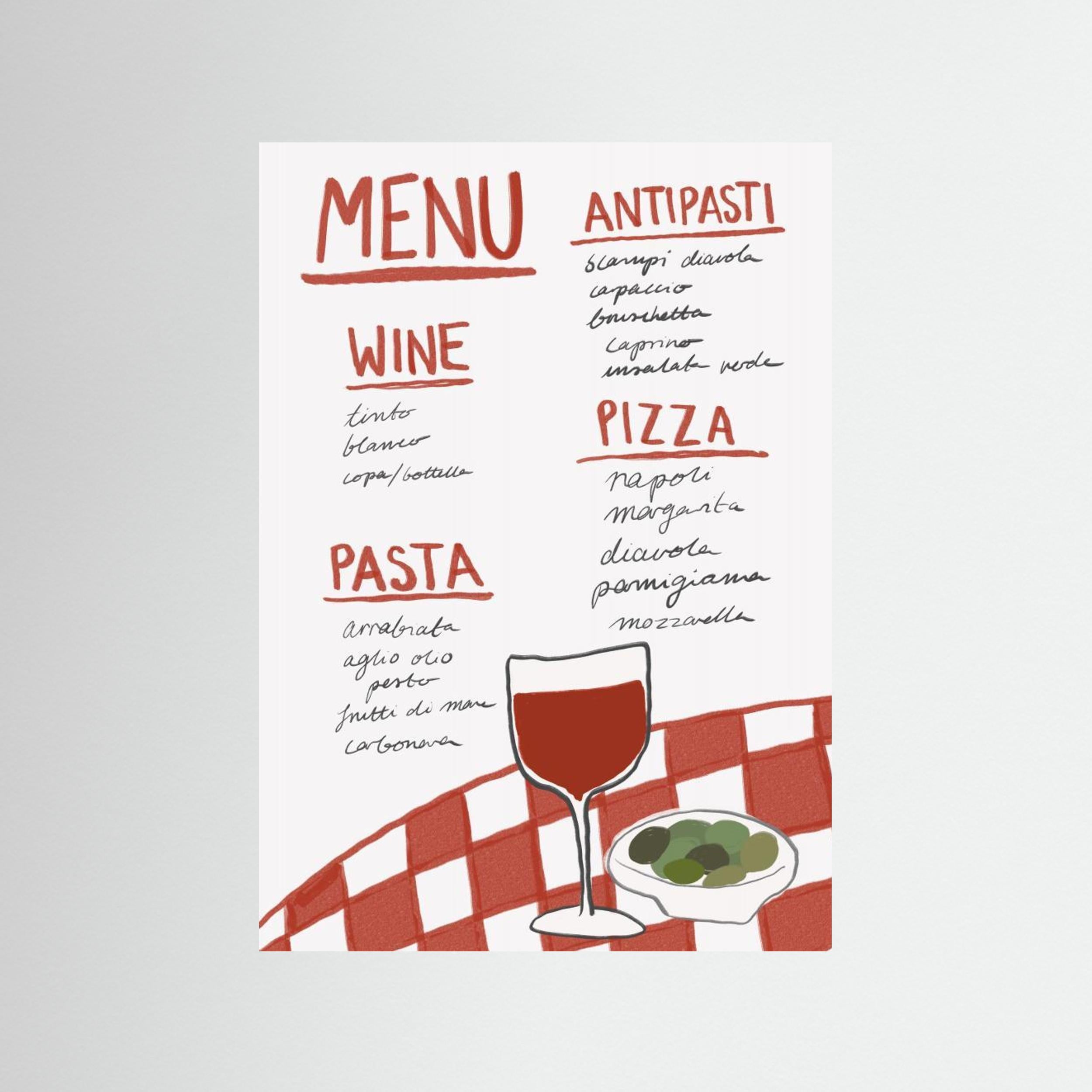 Italian Menu by Athene Fritsch