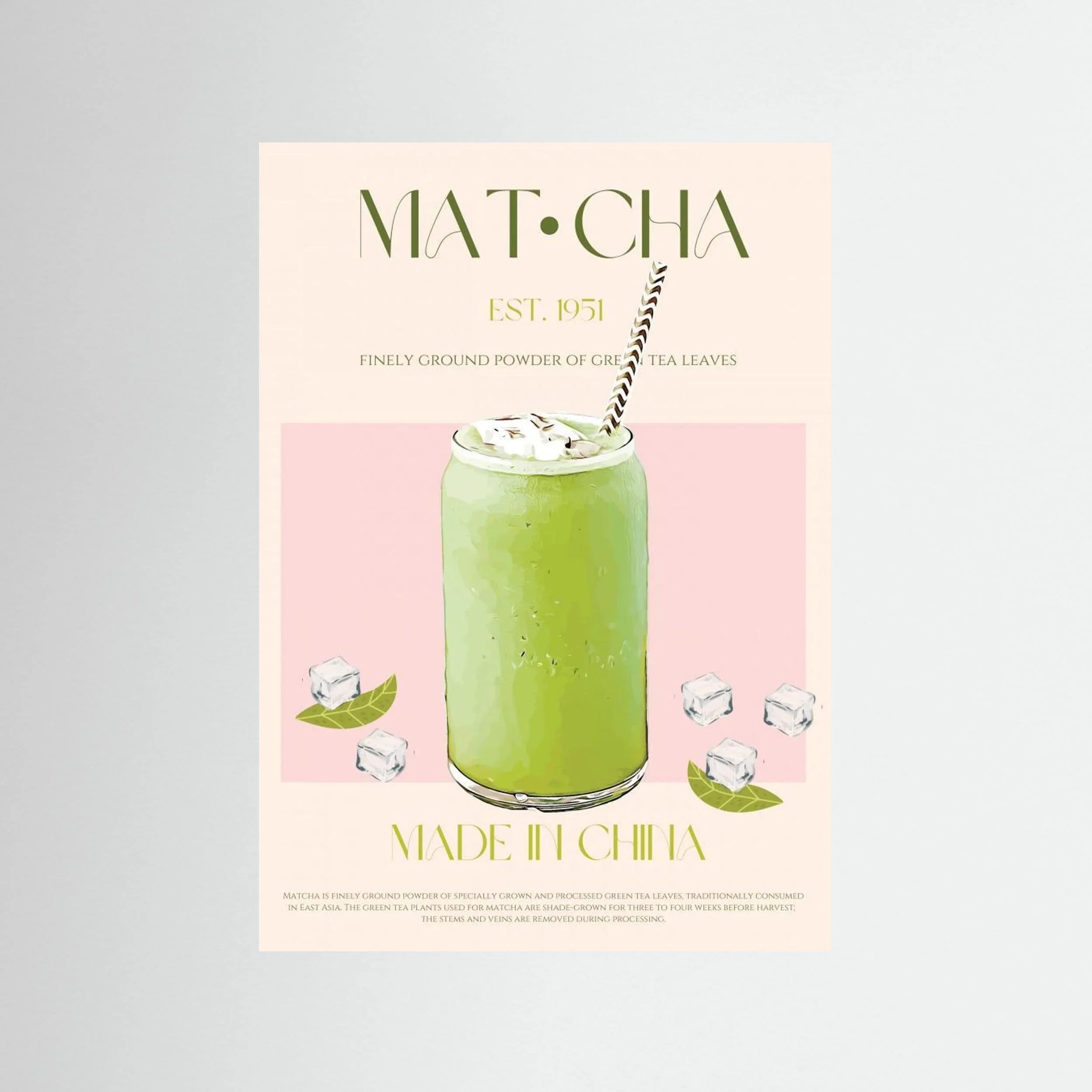 Chilled Matcha Drink by Nazma Khokhar - Fine Art Paper Print - dreamtprint.art - 14 x 21 cm / 5 x 8″ (A5)