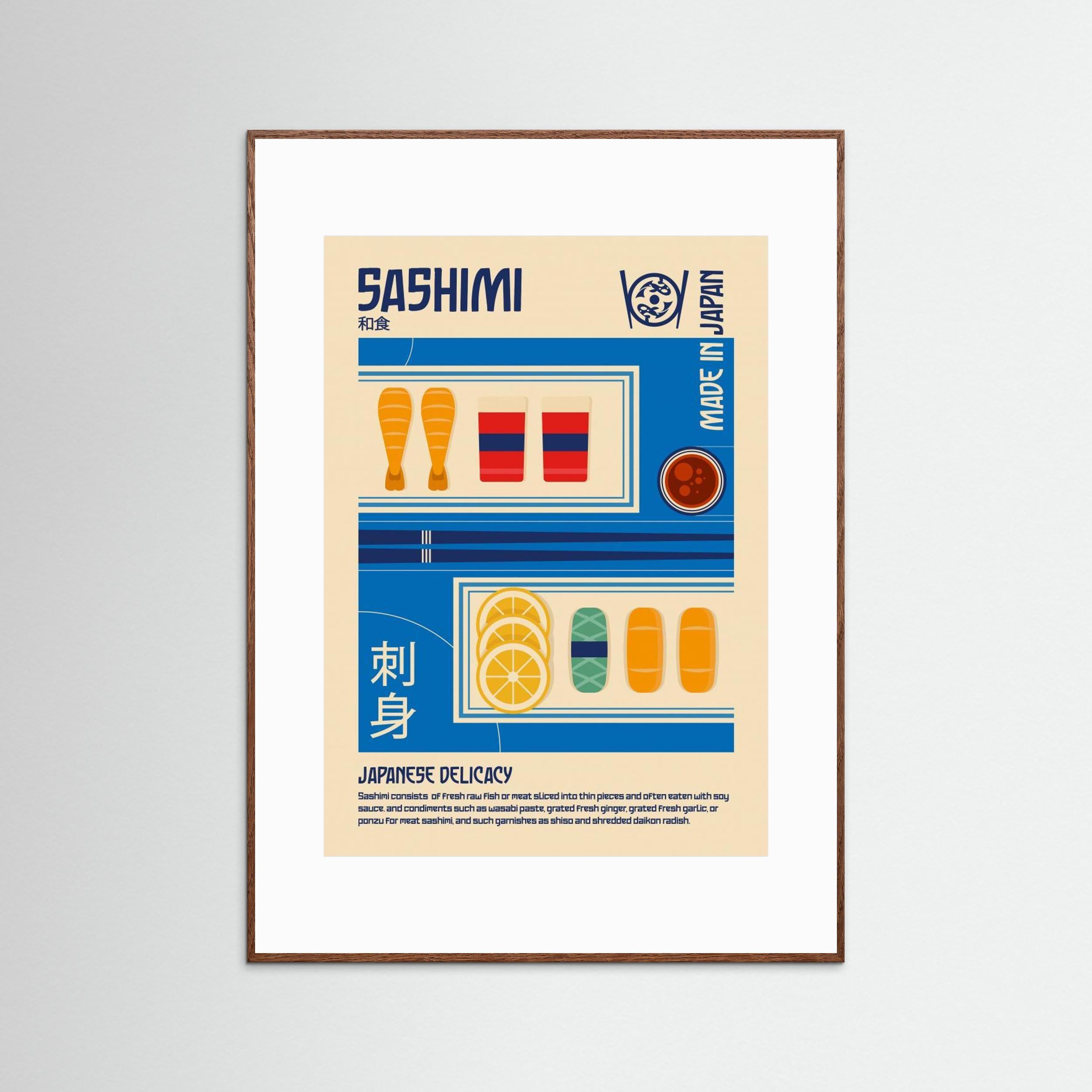 Sashimi Japanese Food Print by Retrodrome