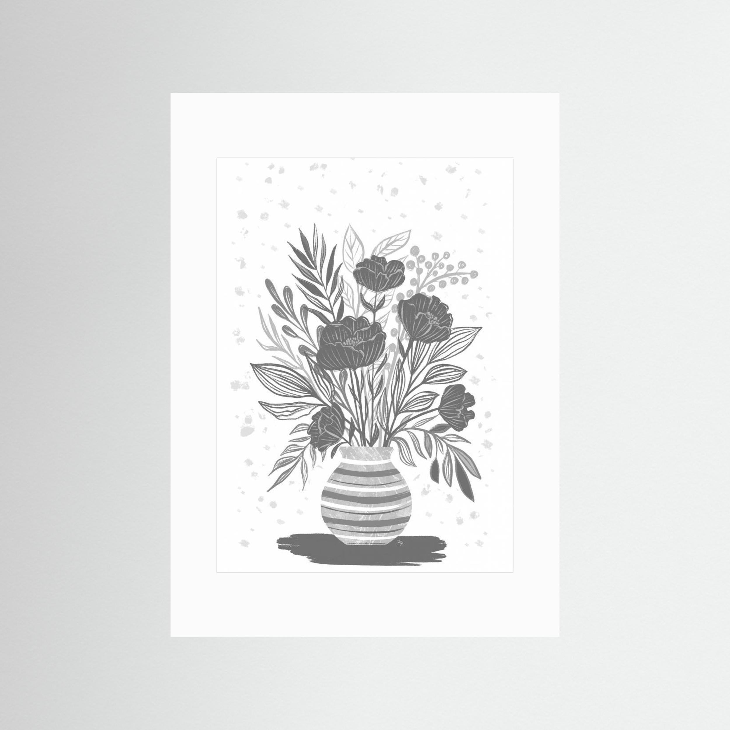 Grey Flowers by Martina