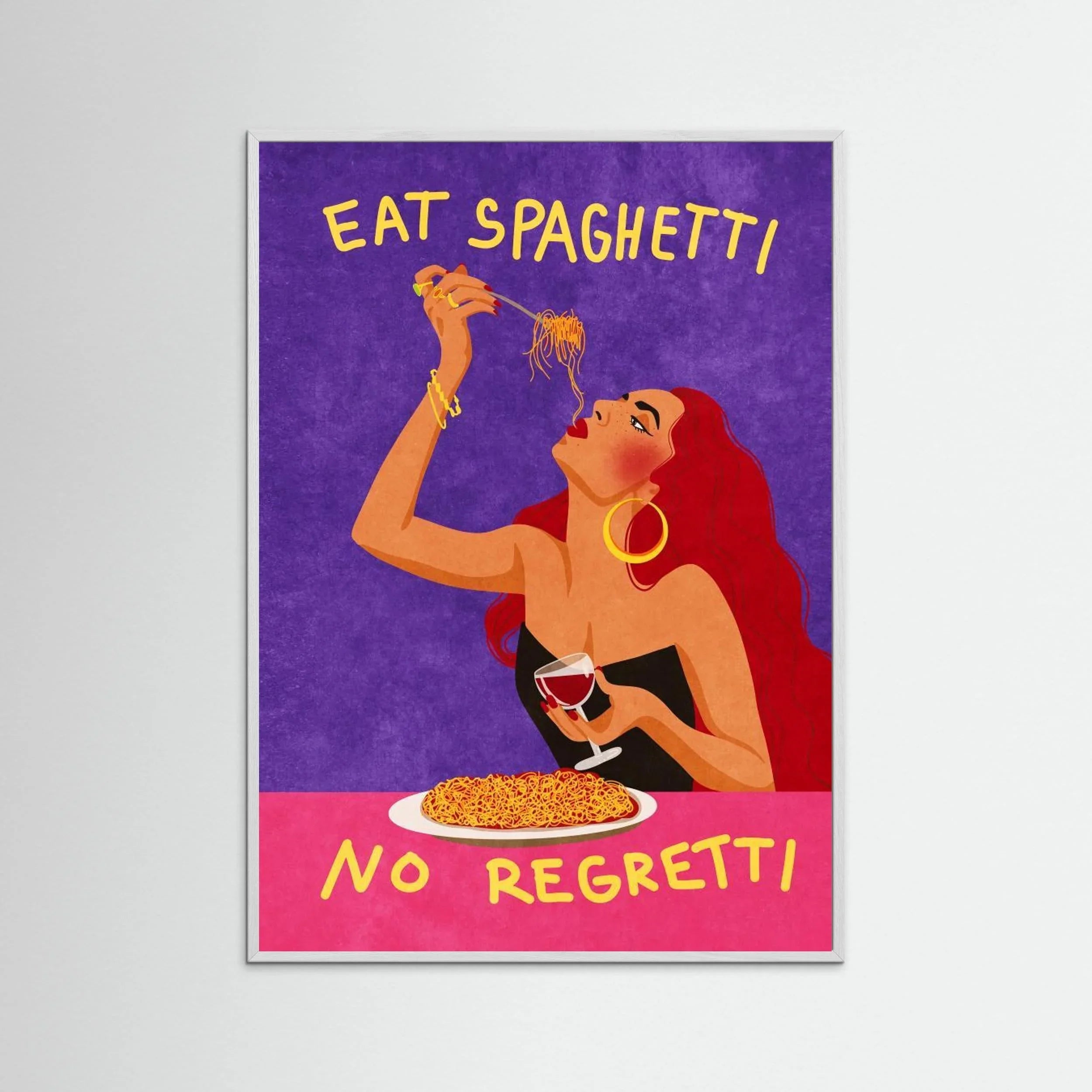 Eat spaghetti no regretti by Raissa Oltmanns - Fine Art Paper Print - dreamtprint.art - 14 x 21 cm / 5 x 8″ (A5)