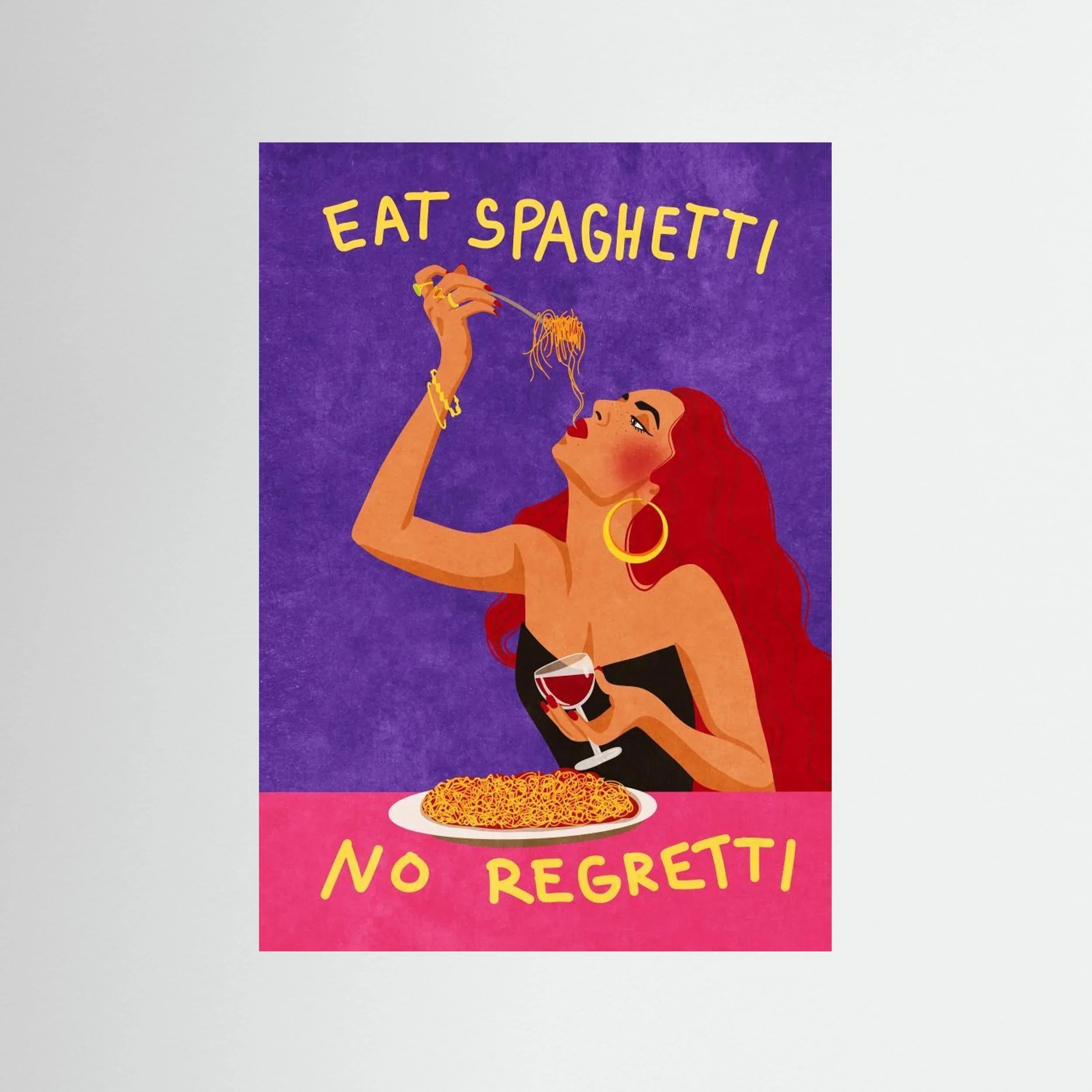 Eat spaghetti no regretti by Raissa Oltmanns - Fine Art Paper Print - dreamtprint.art - 14 x 21 cm / 5 x 8″ (A5)