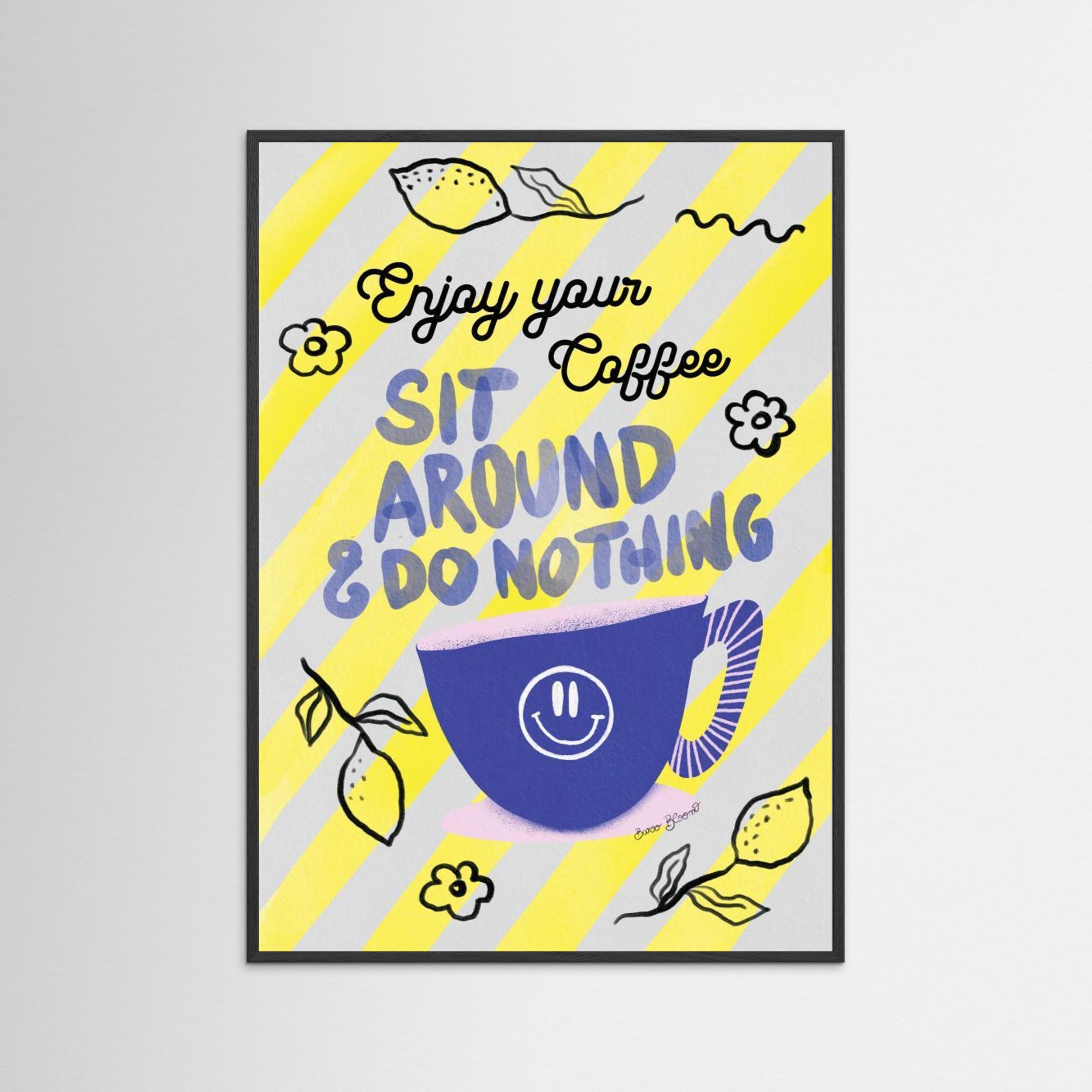 Enjoy Coffee by Baroo Bloom - Fine Art Paper Print - dreamtprint.art - 14 x 21 cm / 5 x 8″ (A5)