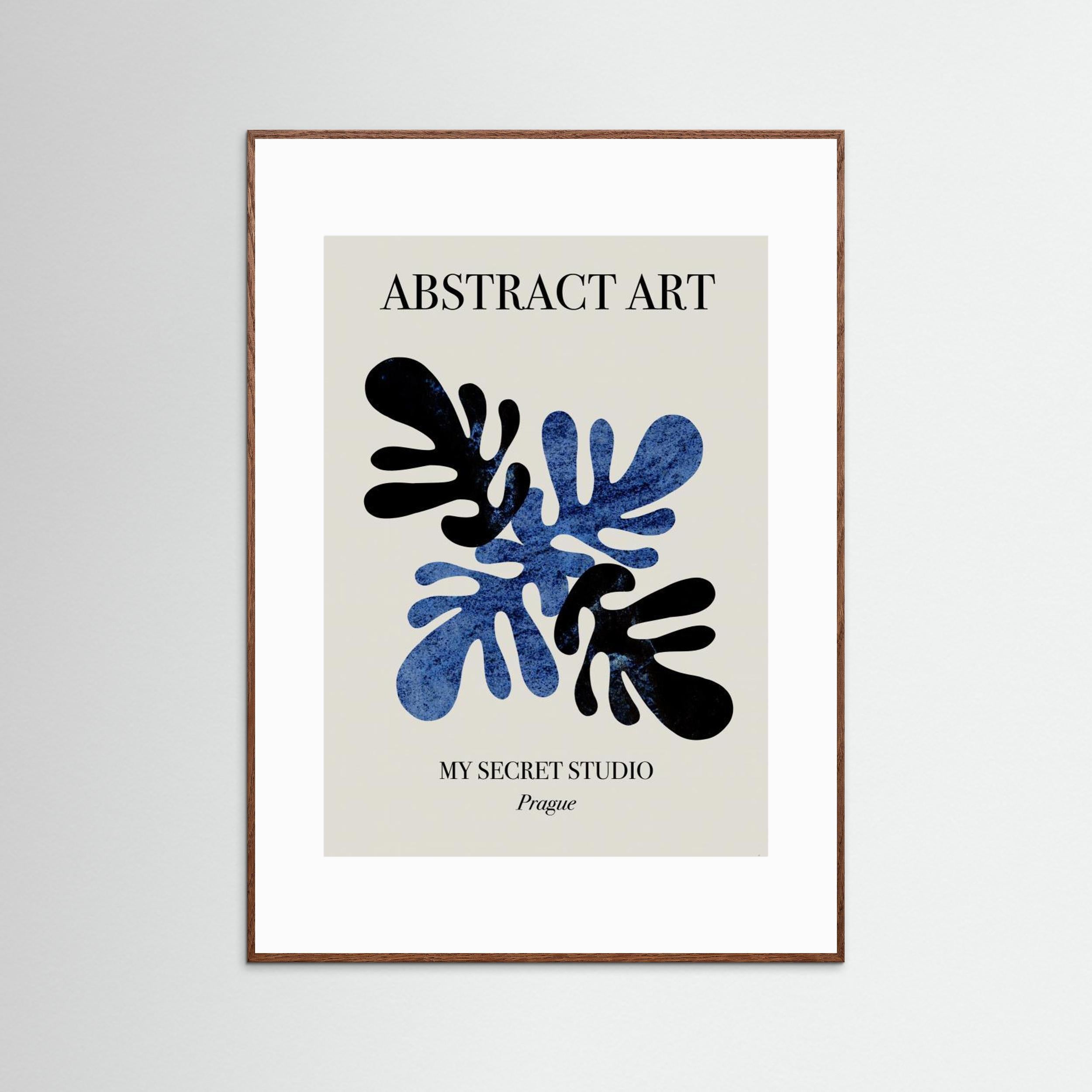 Abstract Blue Leaves by Anne Marie Volfova