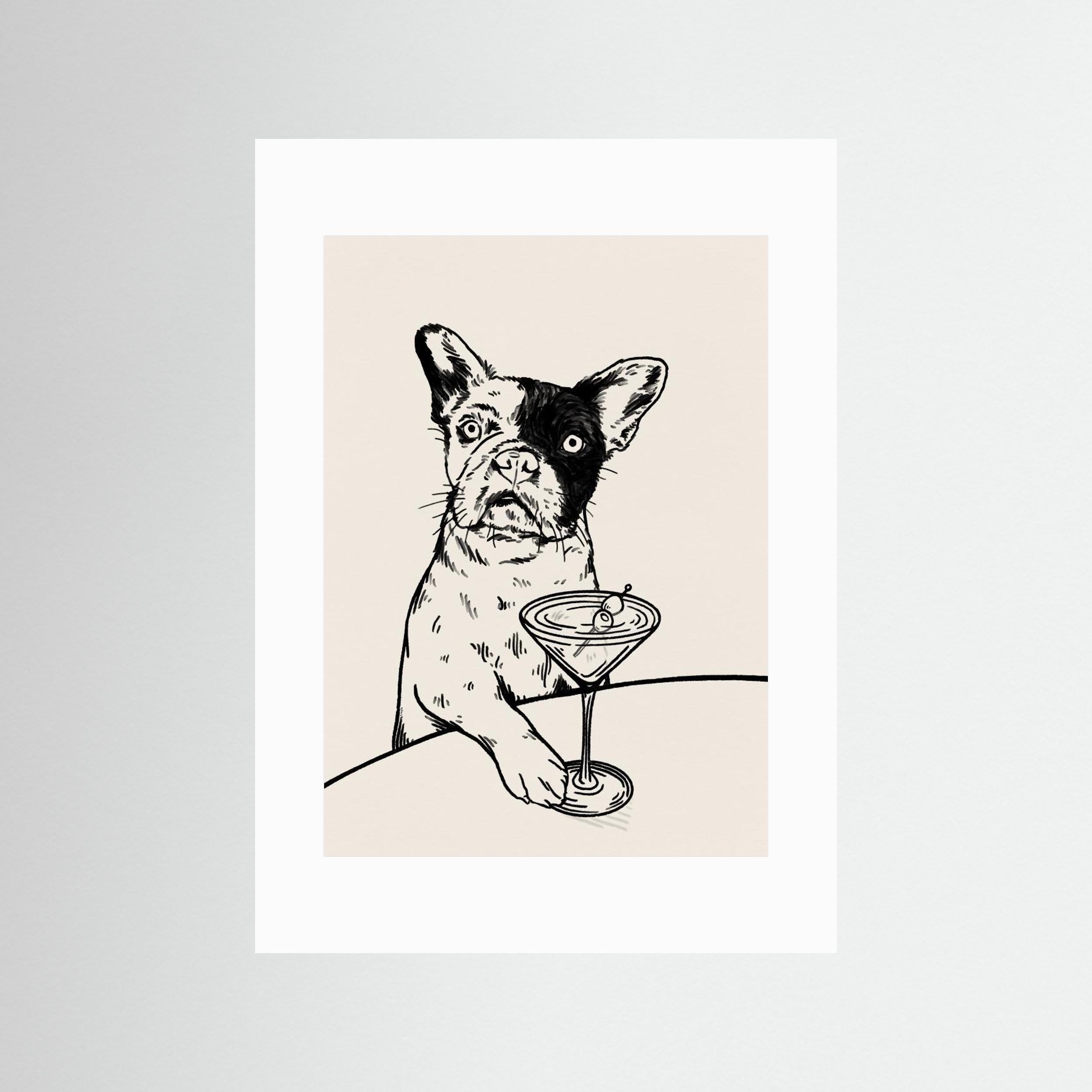 Frenchie with Dirty Martini Cocktail by Tara Royle