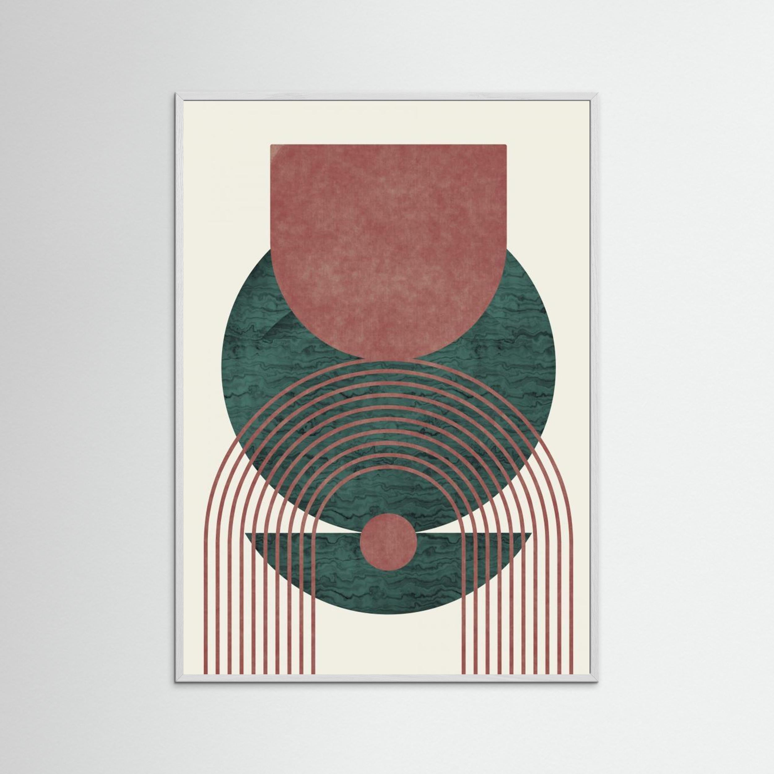 Aquamarine Marble Geometric Design by Little Dean