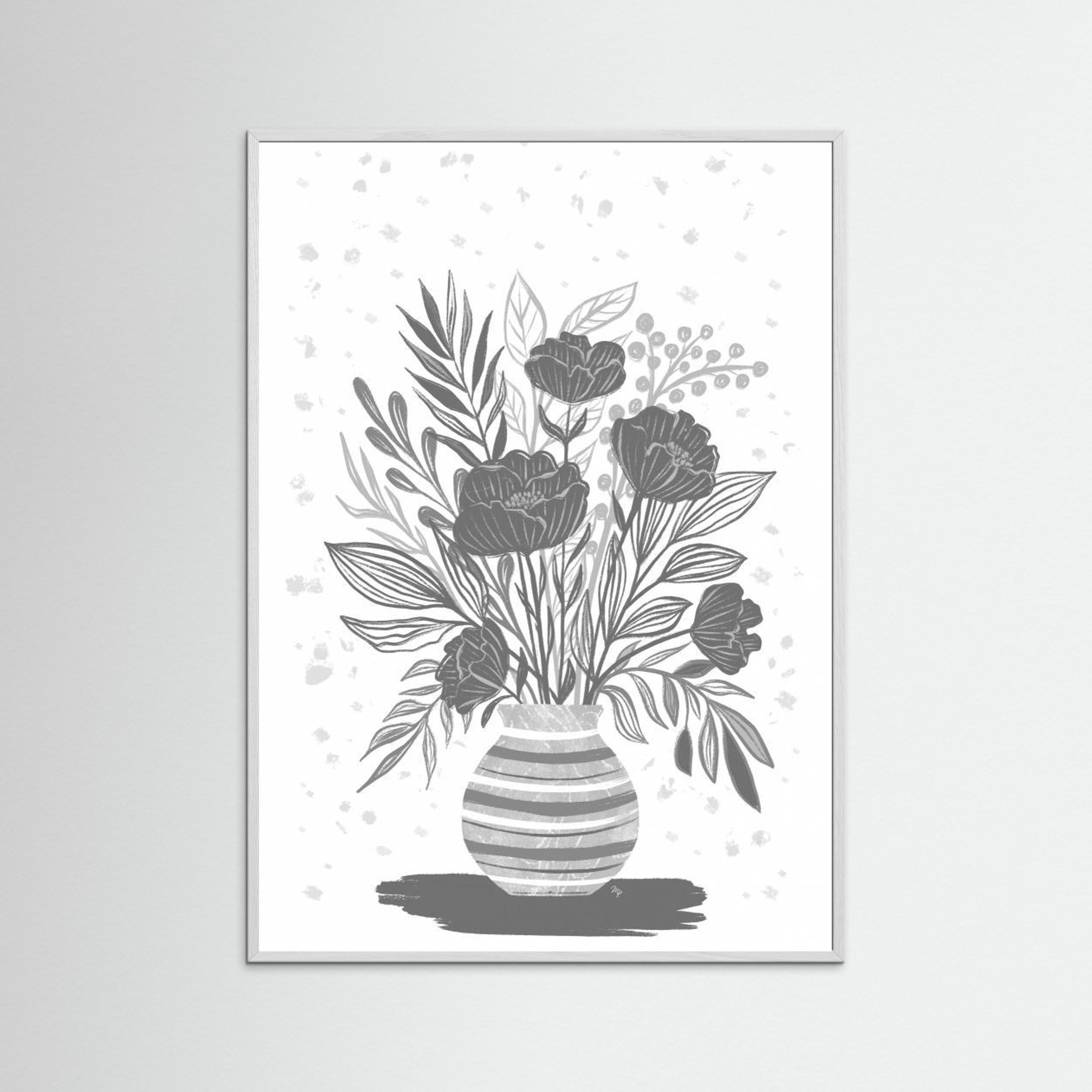 Grey Flowers by Martina