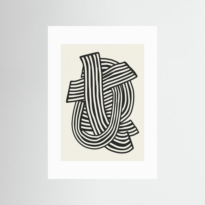 Striped Abstract In Black by Little Dean