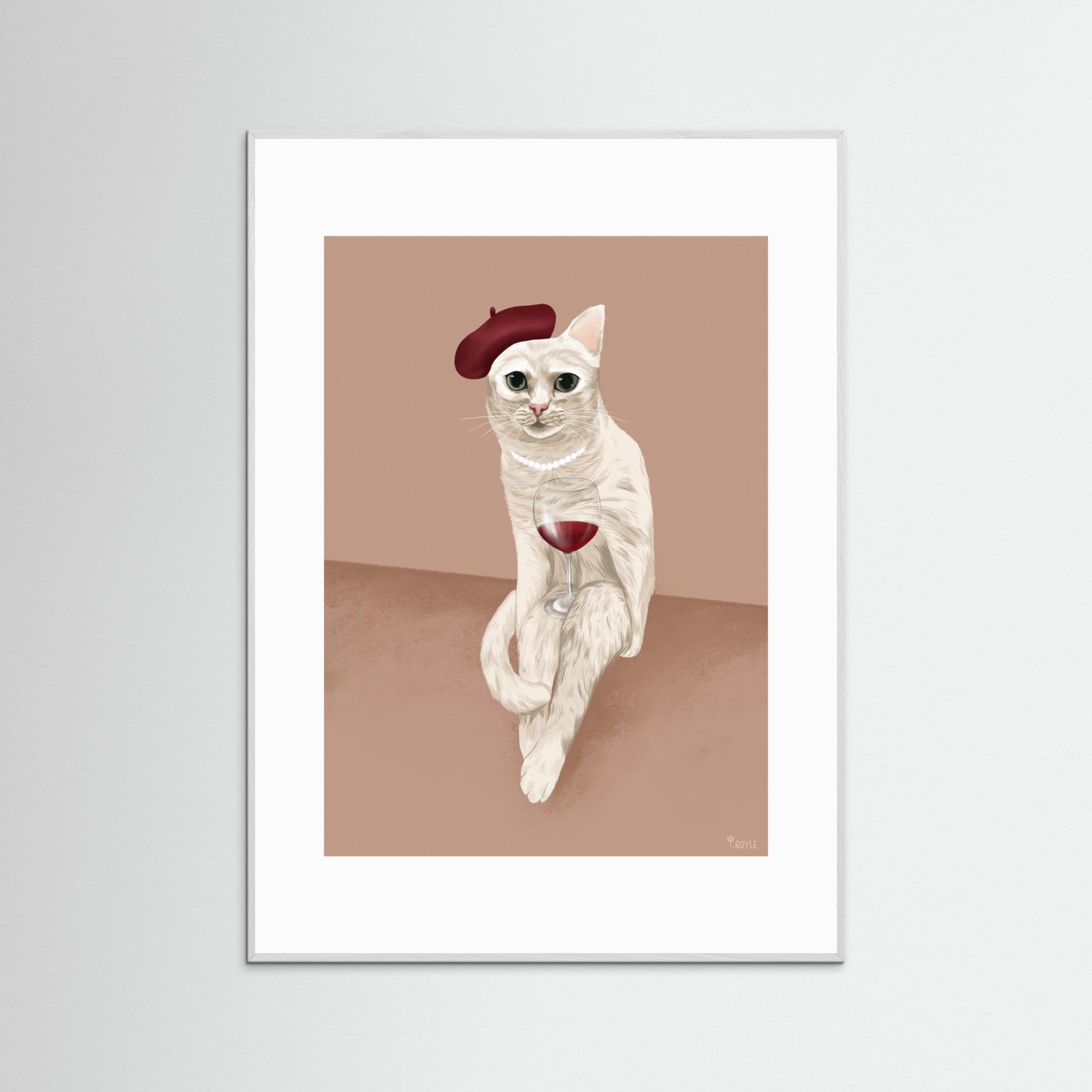 Classy Wine Cat by Tara Royle