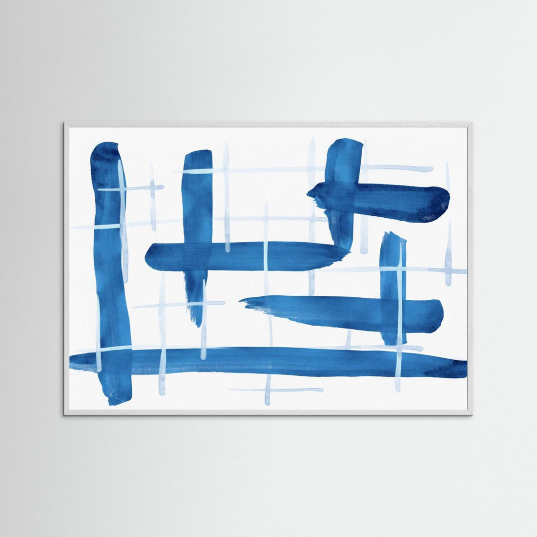 Abstract Lines Blue and White 04 by Amini54