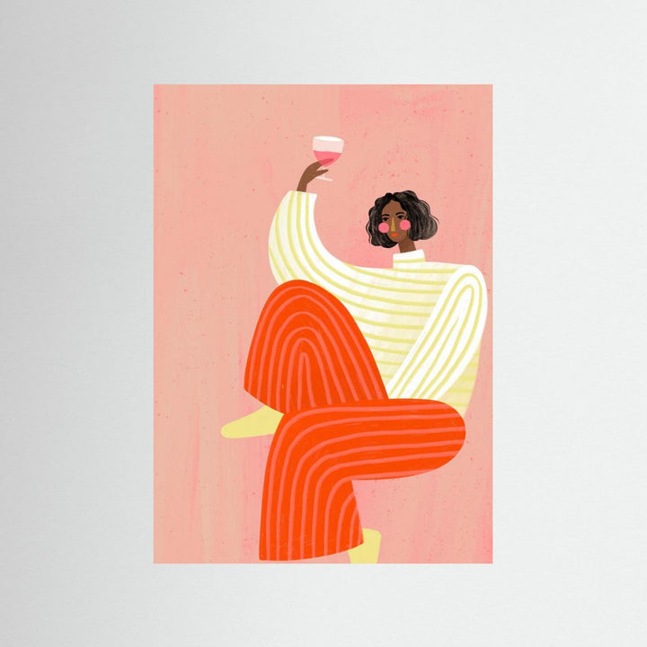 The Woman with the glass of wine by Bea Müller