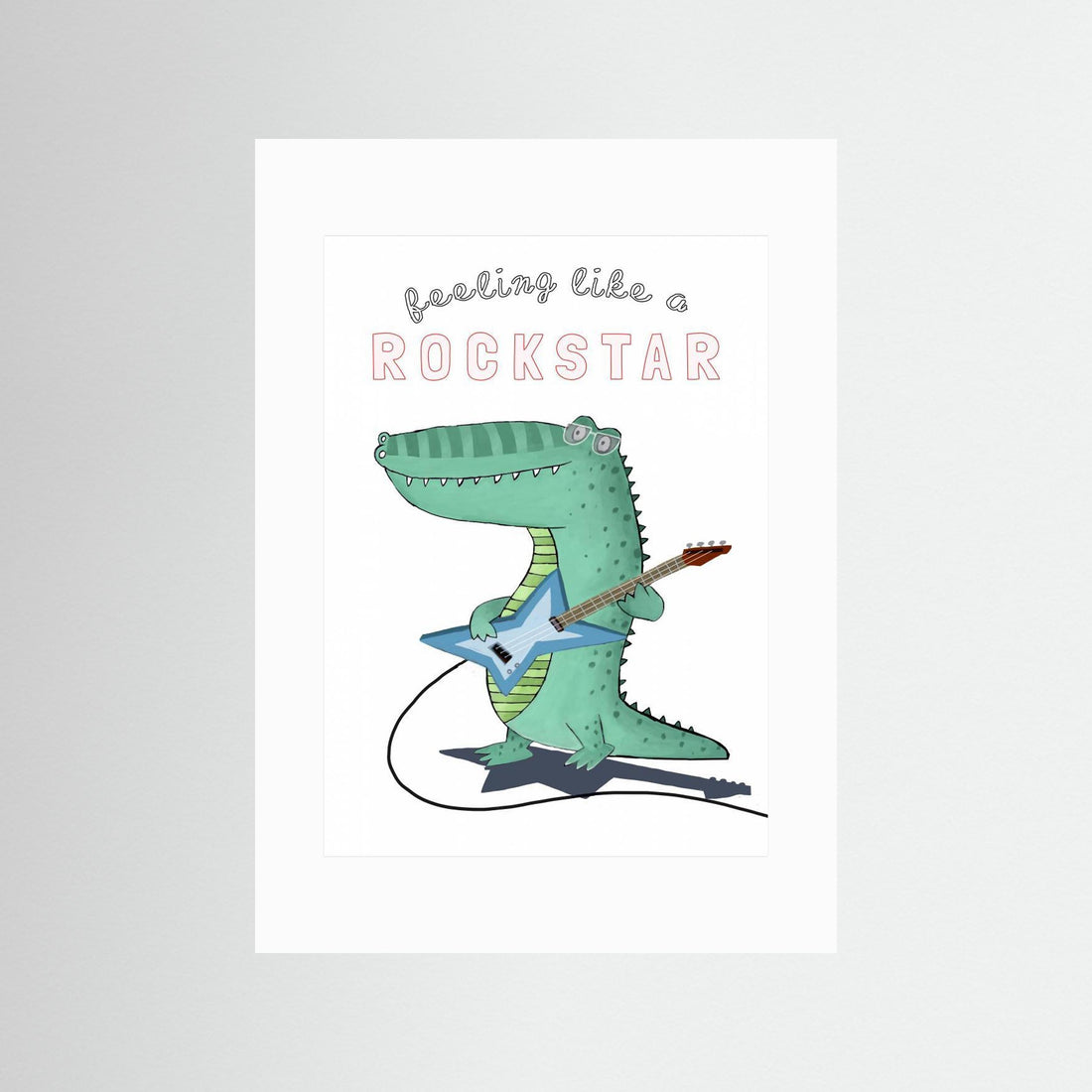 Feeling Like A Rockstar! Funny Crocodile Playing the Guitar by Carla Daly