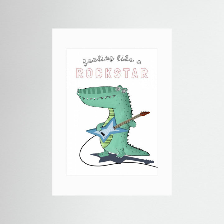 Feeling Like A Rockstar! Funny Crocodile Playing the Guitar by Carla Daly