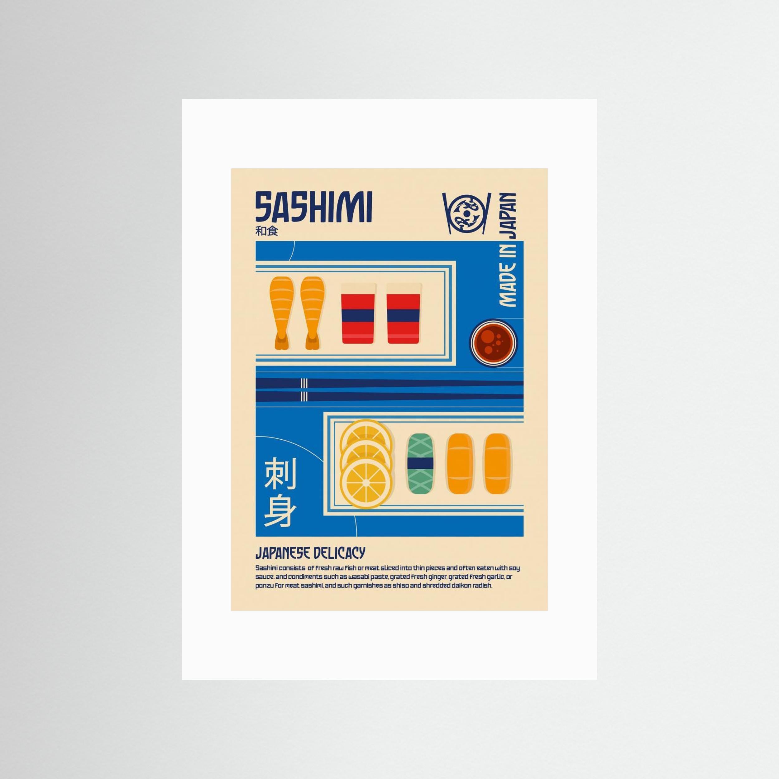 Sashimi Japanese Food Print by Retrodrome