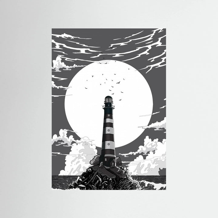 Lighthouse Black and White by Nicholas - Fine Art Paper Print - dreamtprint.art - 14 x 21 cm / 5 x 8″ (A5)