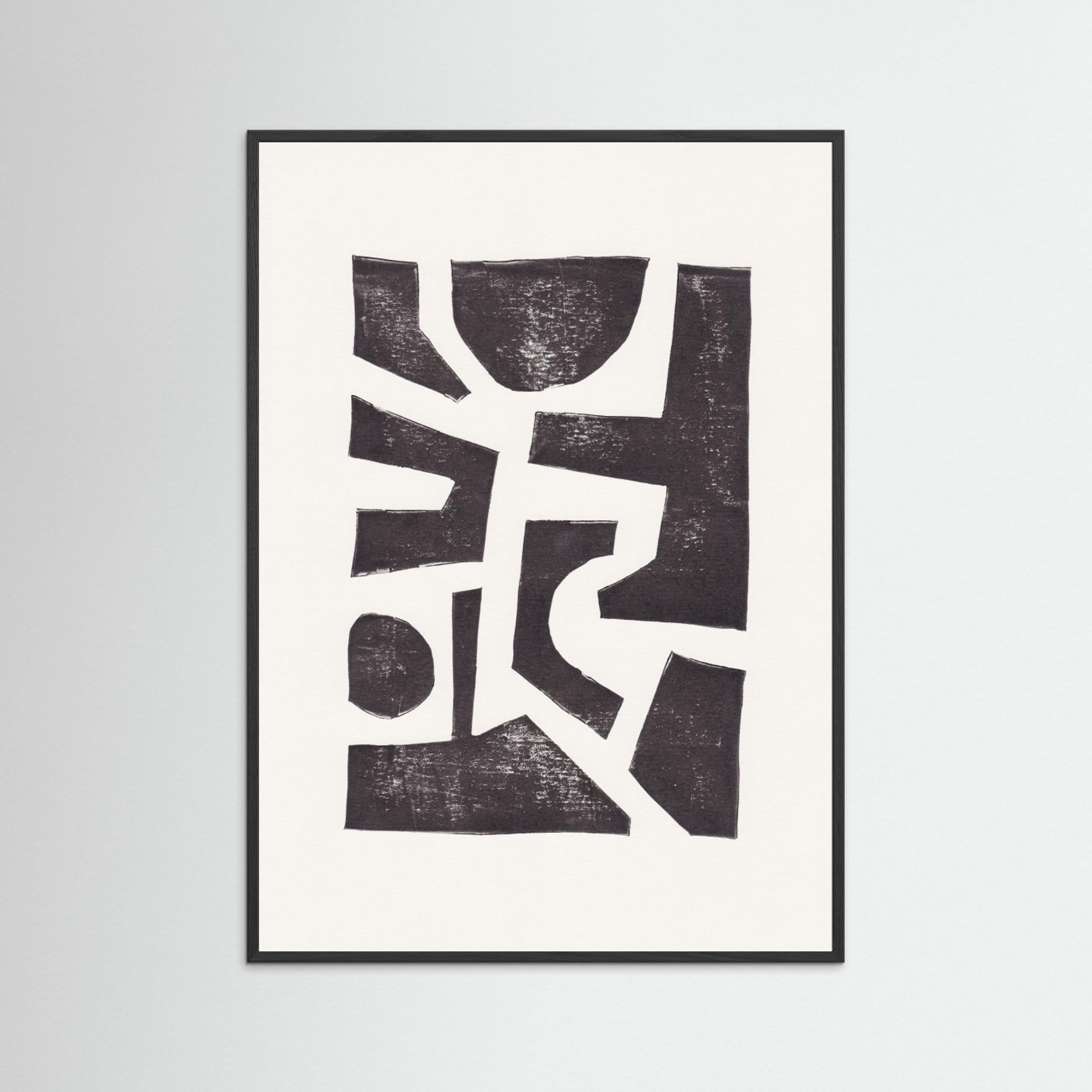 Linocut Abstract 5 by Alisa Galitsyna - Fine Art Paper Print - dreamtprint.art - 14 x 21 cm / 5 x 8″ (A5)