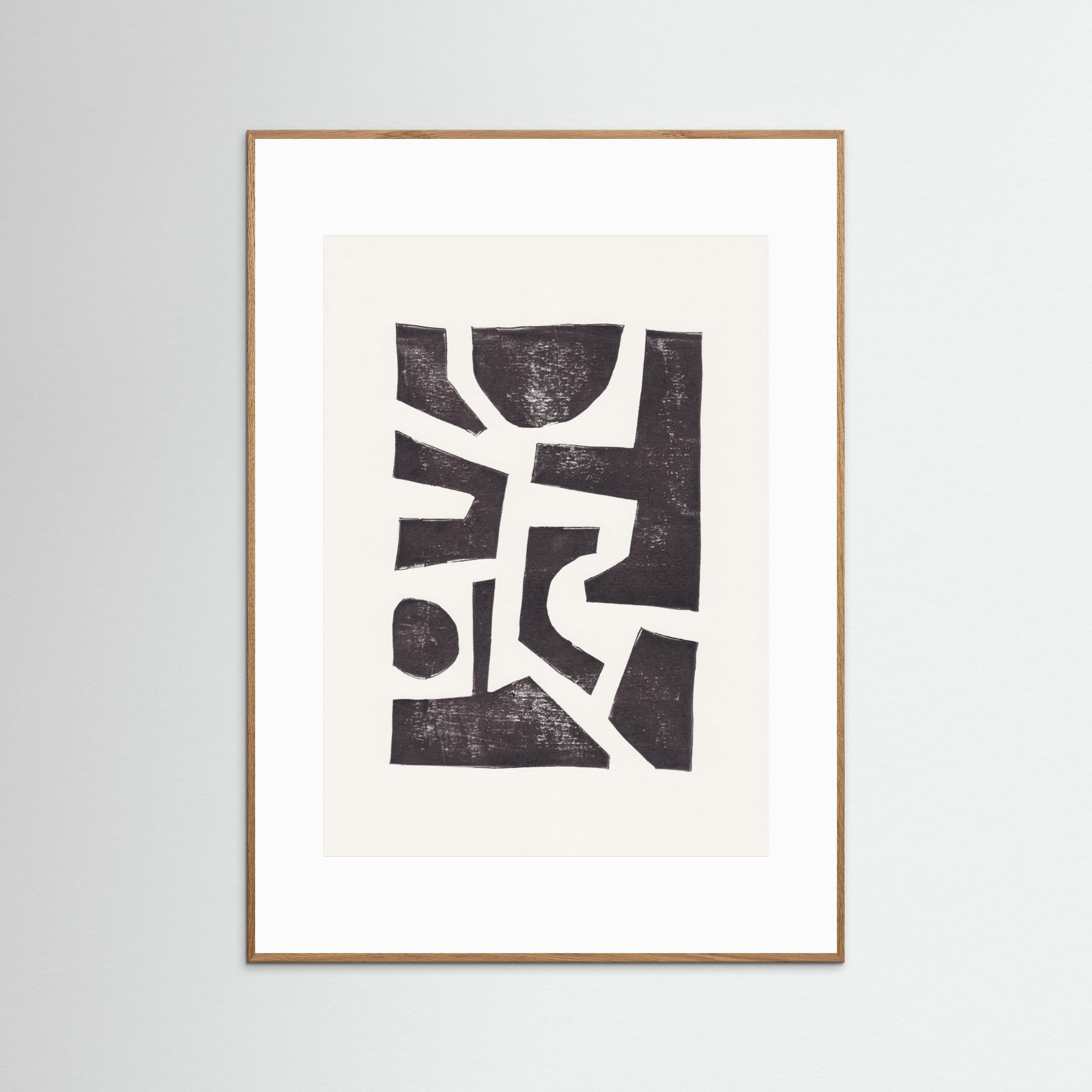 Linocut Abstract 5 by Alisa Galitsyna - Fine Art Paper Print - dreamtprint.art - 14 x 21 cm / 5 x 8″ (A5)