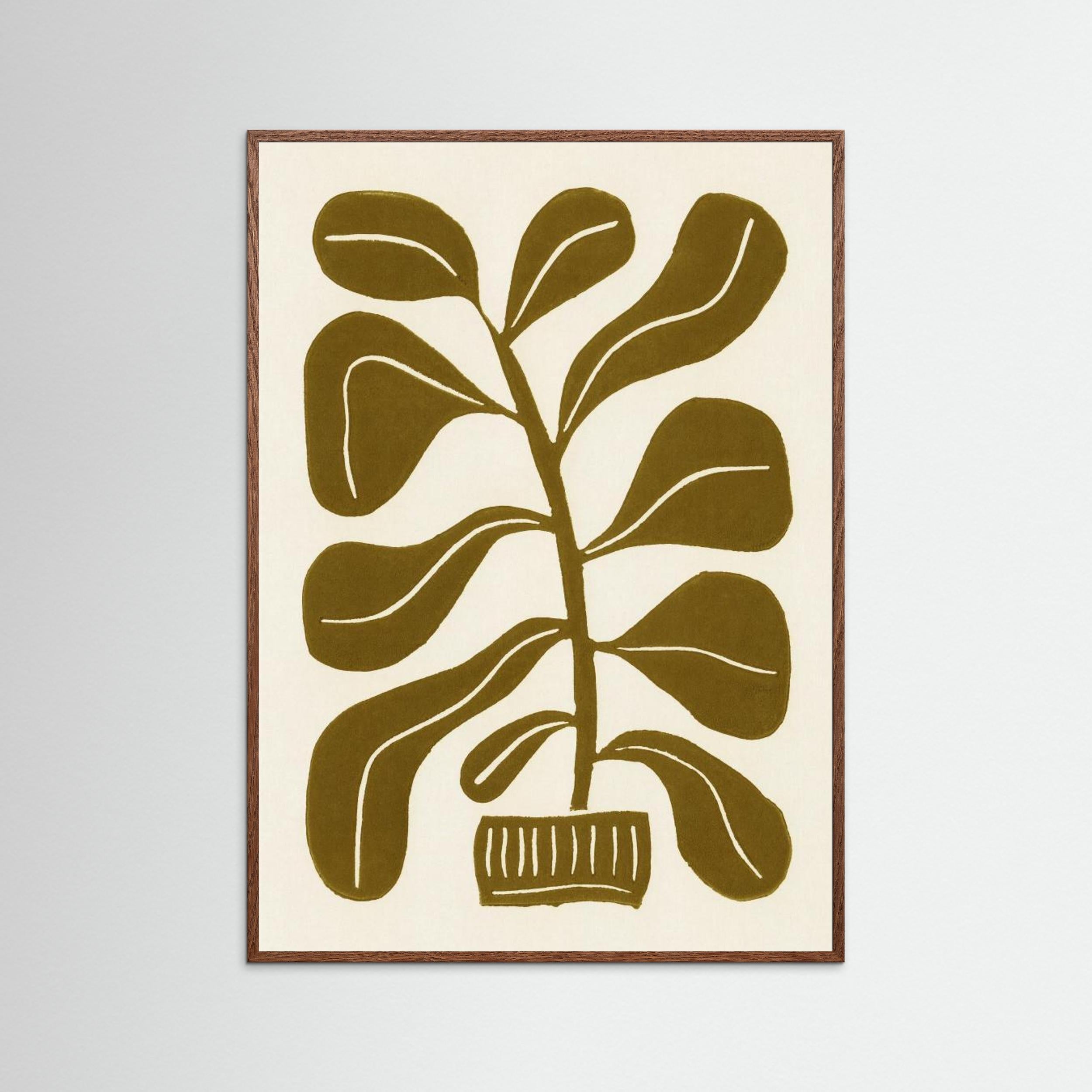 Linocut Houseplant 2 by Alisa Galitsyna - Fine Art Paper Print - dreamtprint.art - 14 x 21 cm / 5 x 8″ (A5)