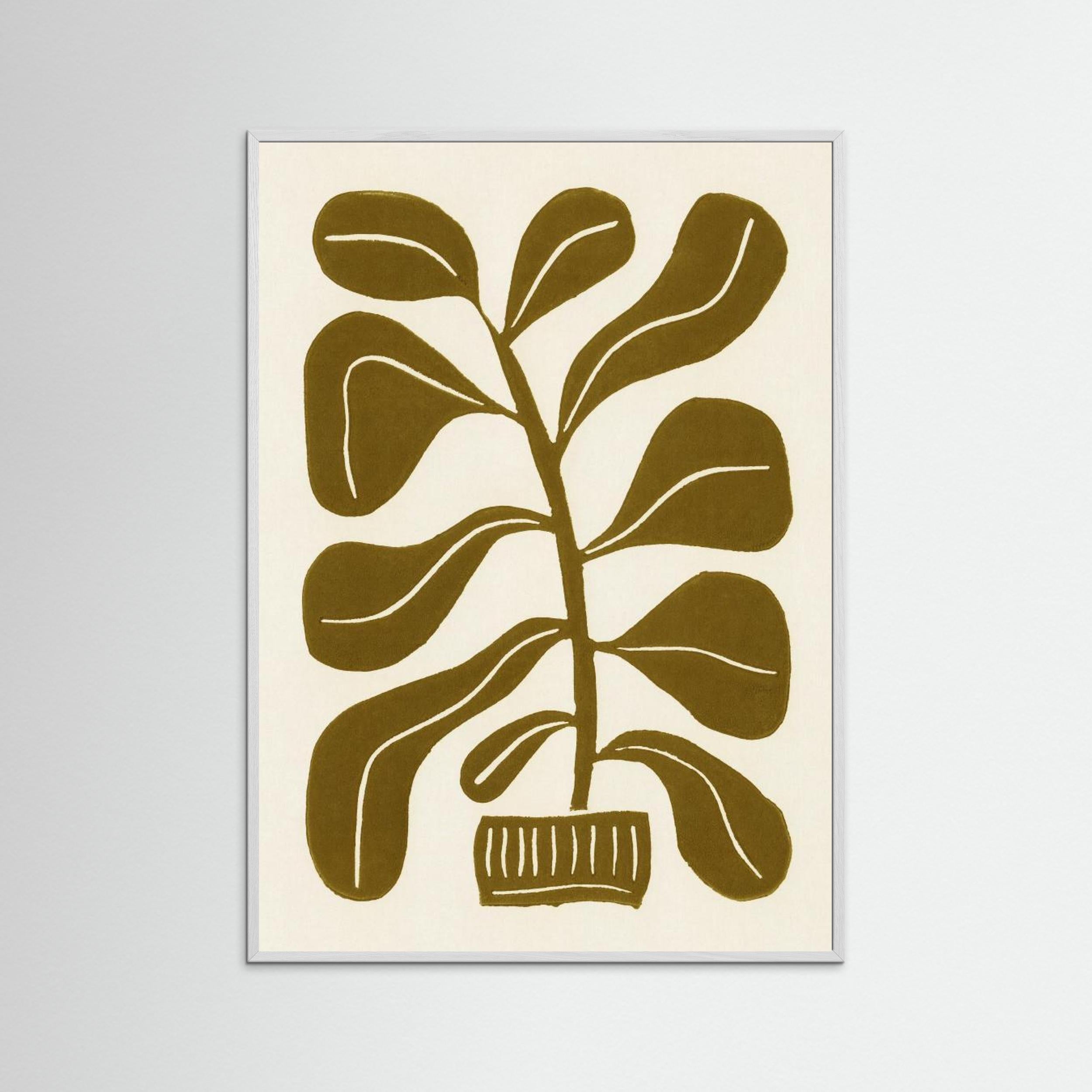 Linocut Houseplant 2 by Alisa Galitsyna - Fine Art Paper Print - dreamtprint.art - 14 x 21 cm / 5 x 8″ (A5)