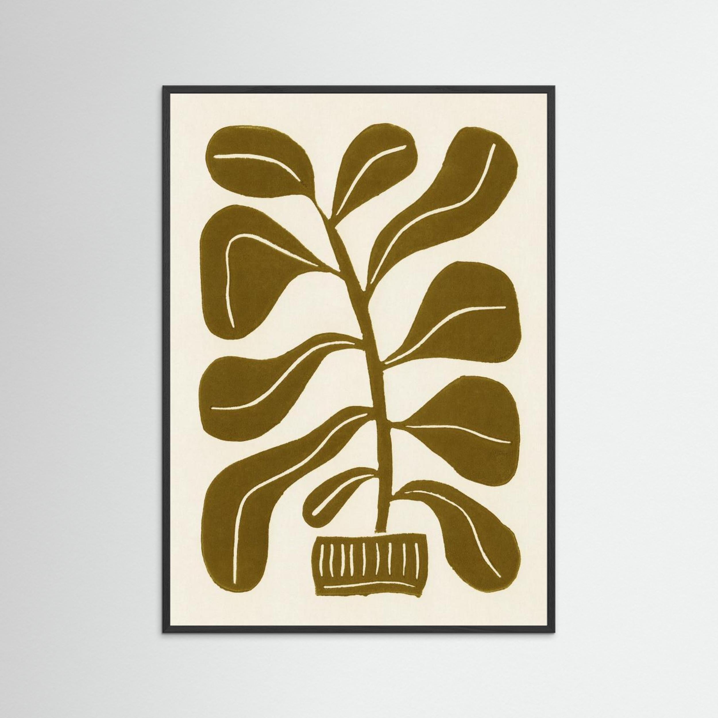 Linocut Houseplant 2 by Alisa Galitsyna - Fine Art Paper Print - dreamtprint.art - 14 x 21 cm / 5 x 8″ (A5)