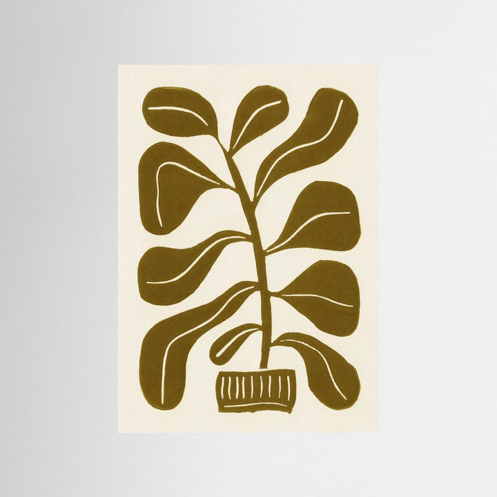 Linocut Houseplant 2 by Alisa Galitsyna - Fine Art Paper Print - dreamtprint.art - 14 x 21 cm / 5 x 8″ (A5)