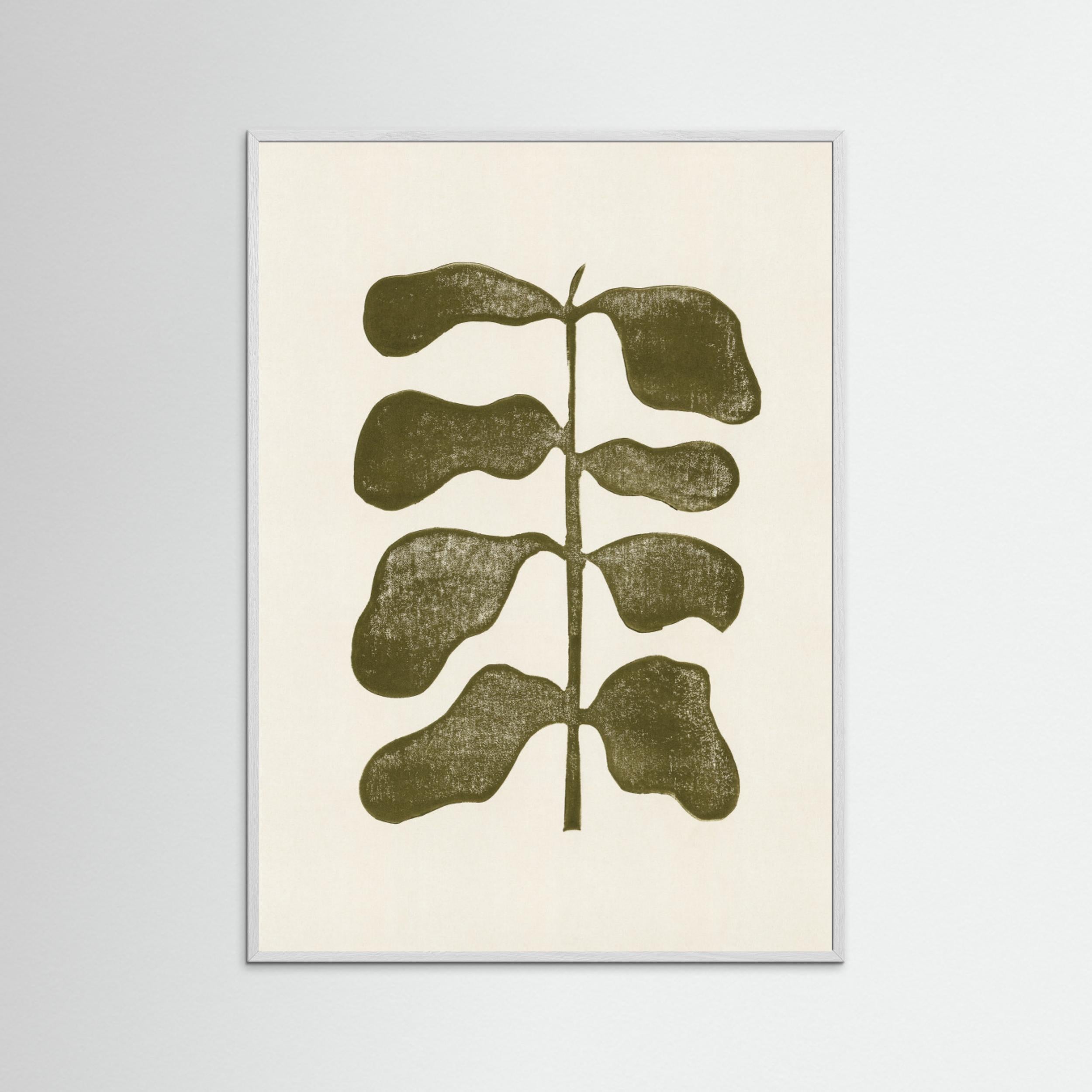 Linocut Plant by Alisa Galitsyna - Fine Art Paper Print - dreamtprint.art - 14 x 21 cm / 5 x 8″ (A5)