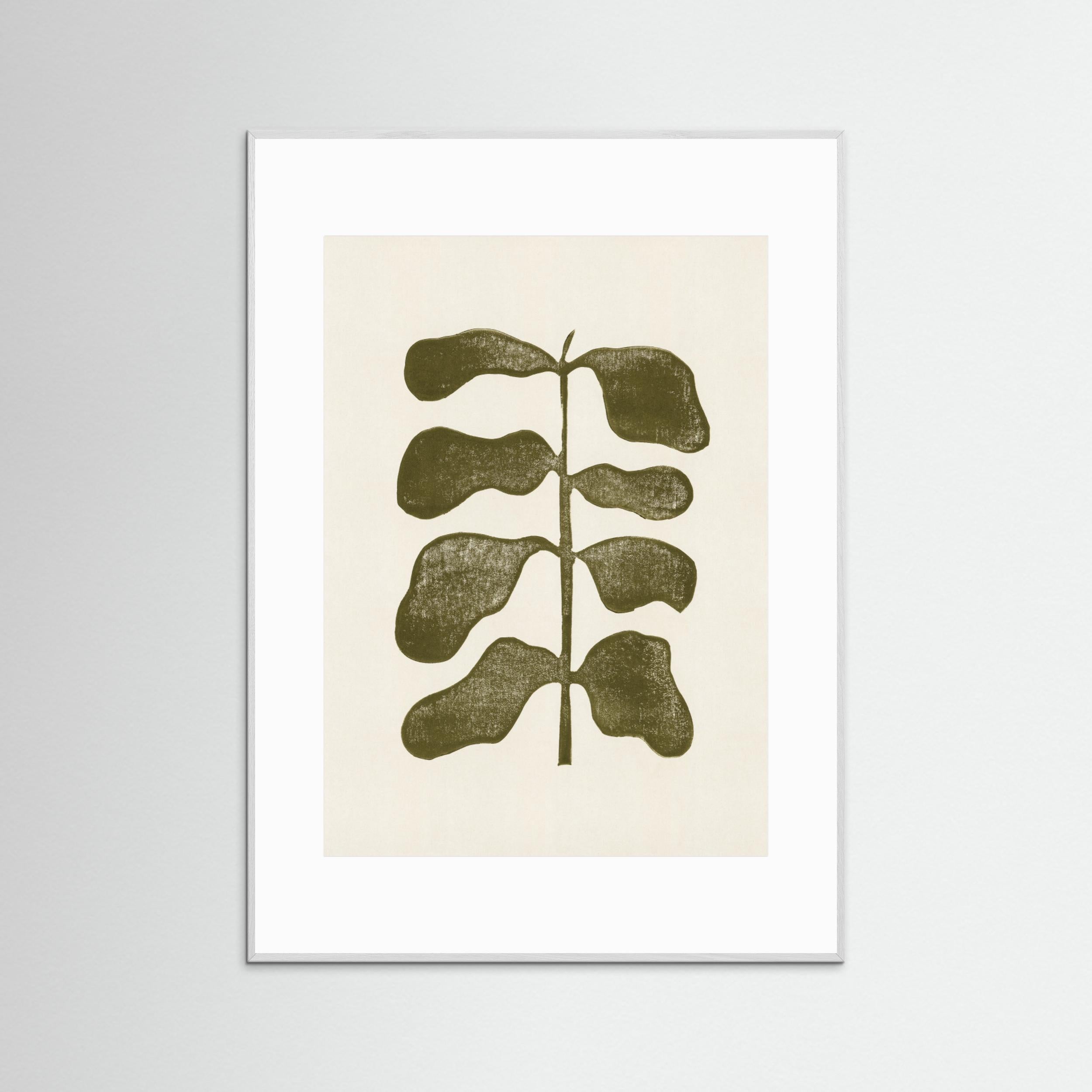 Linocut Plant by Alisa Galitsyna - Fine Art Paper Print - dreamtprint.art - 14 x 21 cm / 5 x 8″ (A5)