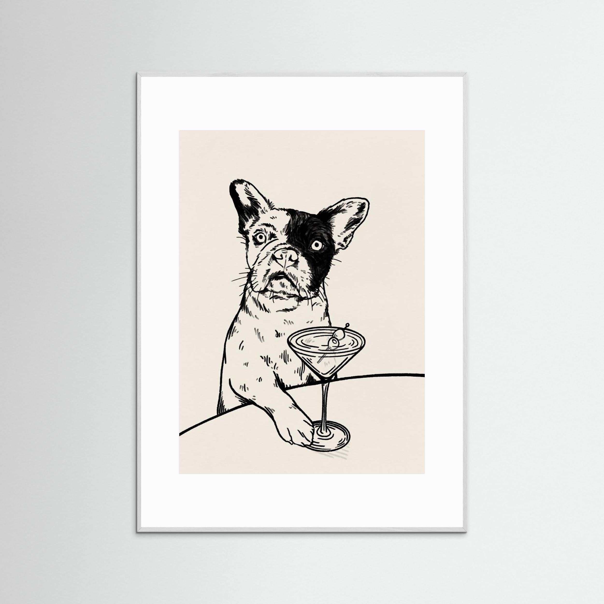 Frenchie with Dirty Martini Cocktail by Tara Royle