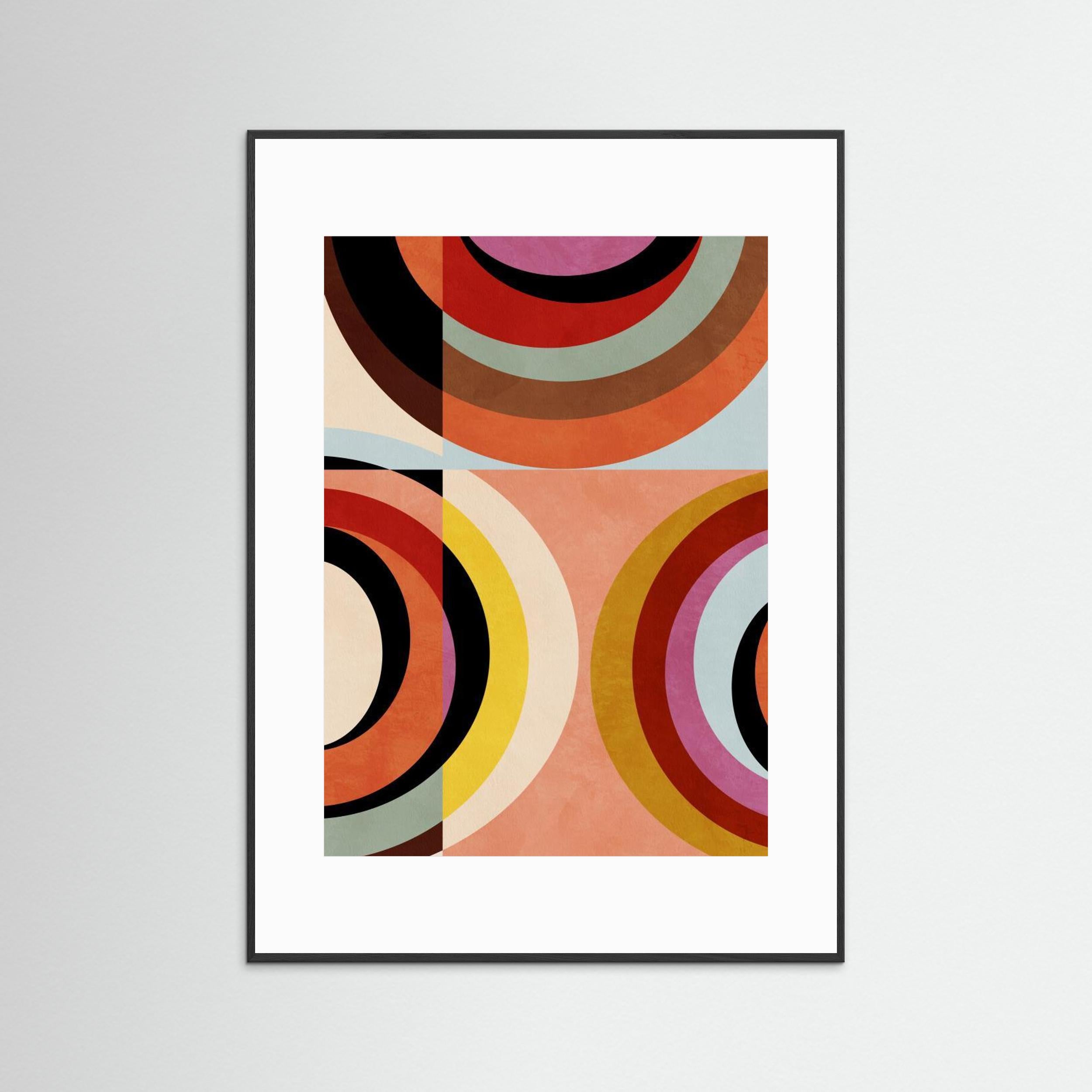 Warm Colors Bauhaus Geometry3 by Ana Rut Bre