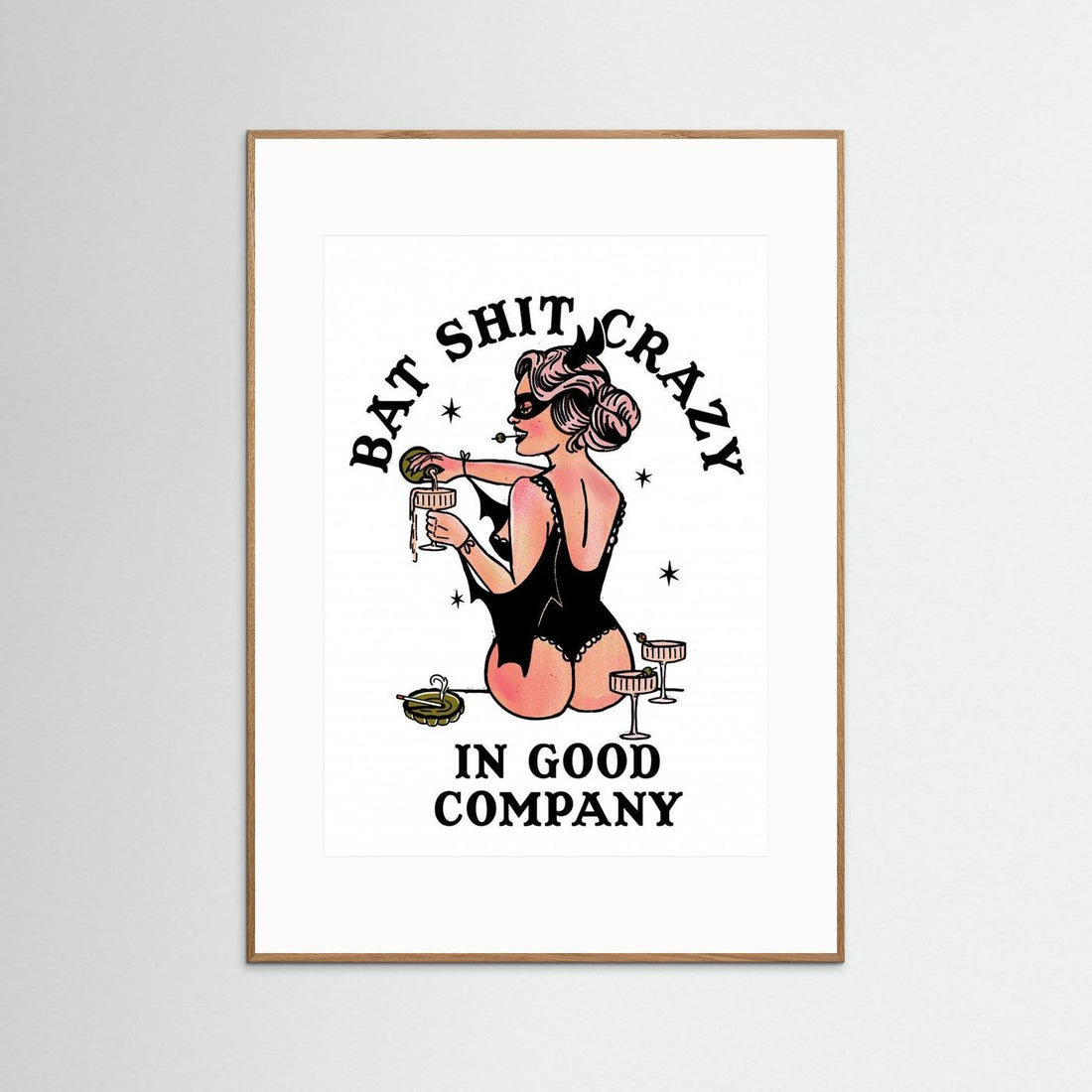 Bat Shit Crazy Funny Pin-Up Art by The Whiskey Ginger