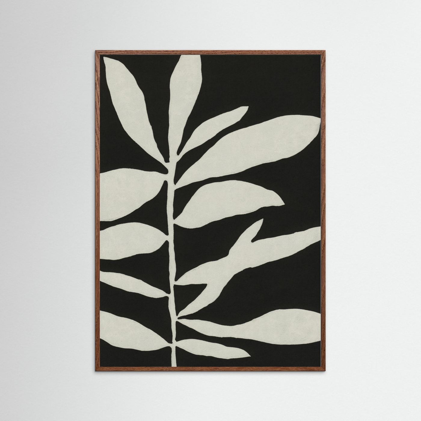 Linocut Branch #3 / White &amp; Black by Alisa Galitsyna