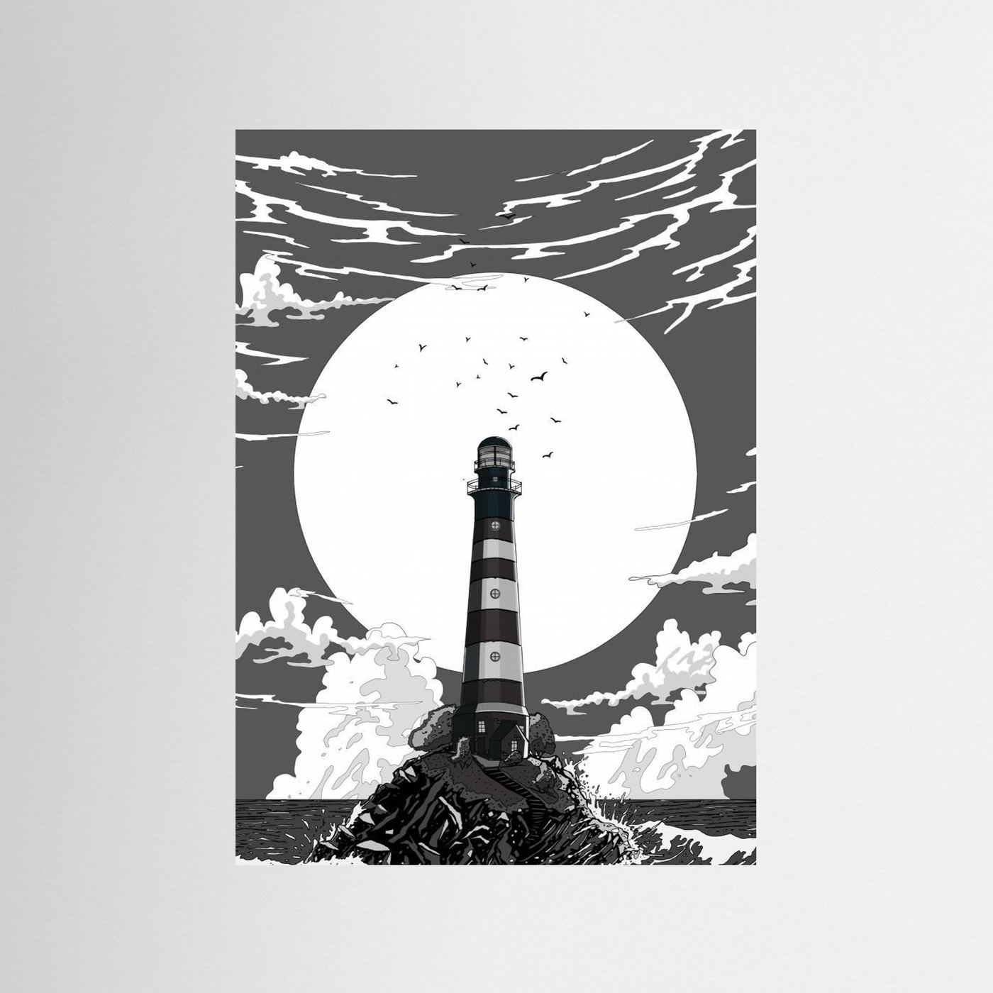 Lighthouse Black and White by Nicholas