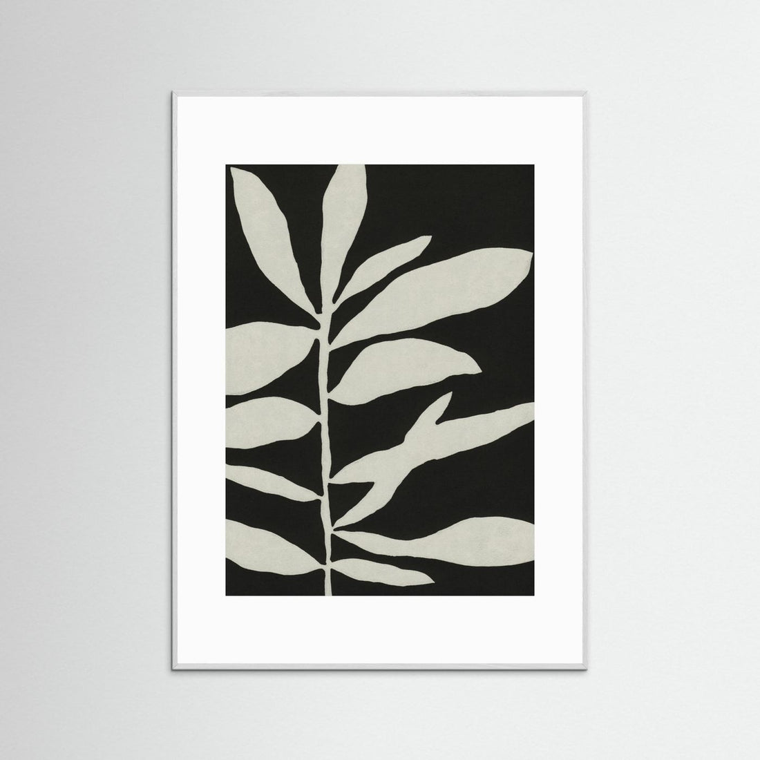 Linocut Branch #3 / White &amp; Black by Alisa Galitsyna